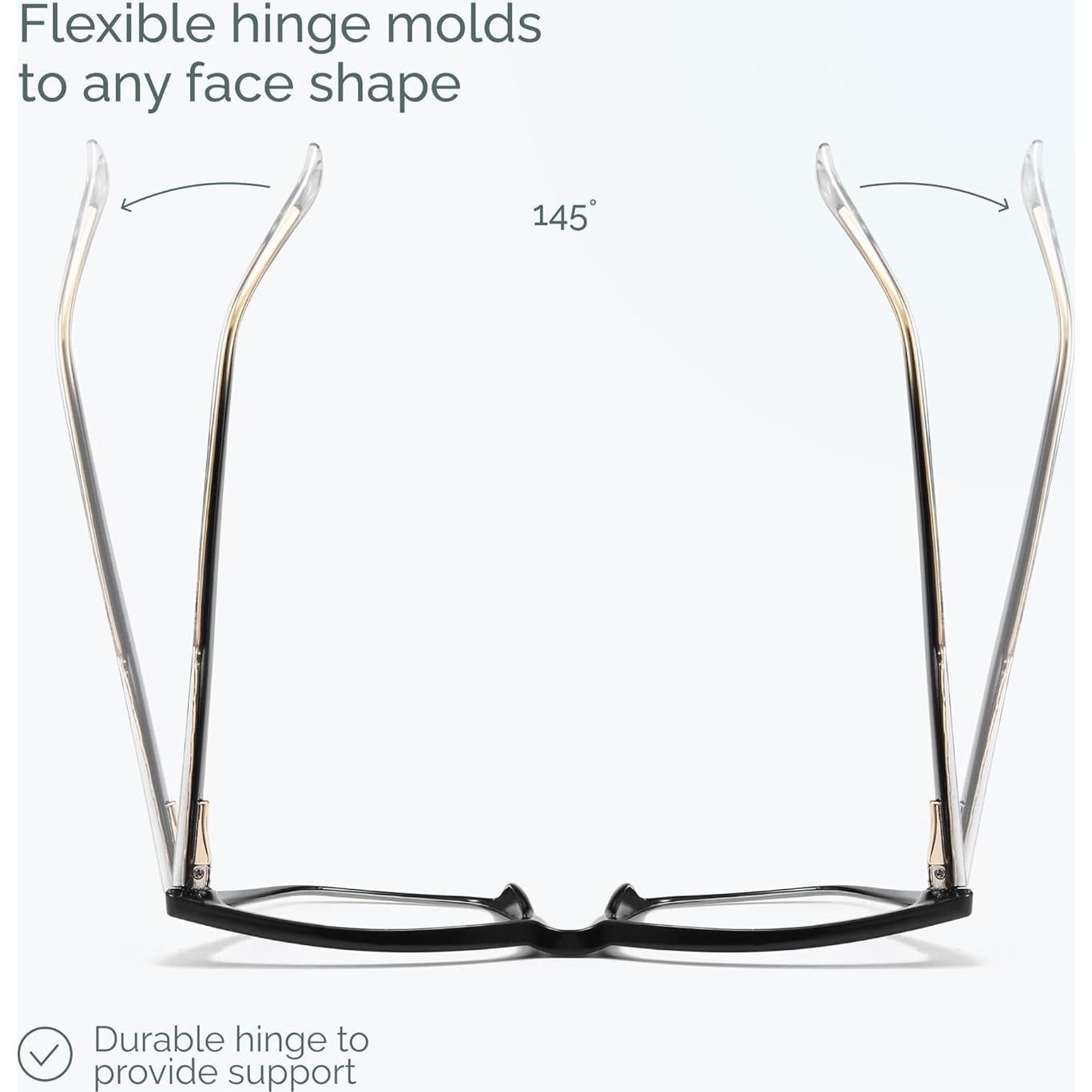 Gafas de lectura CCVOO para mujeres, bloqueo luz azul, grandes