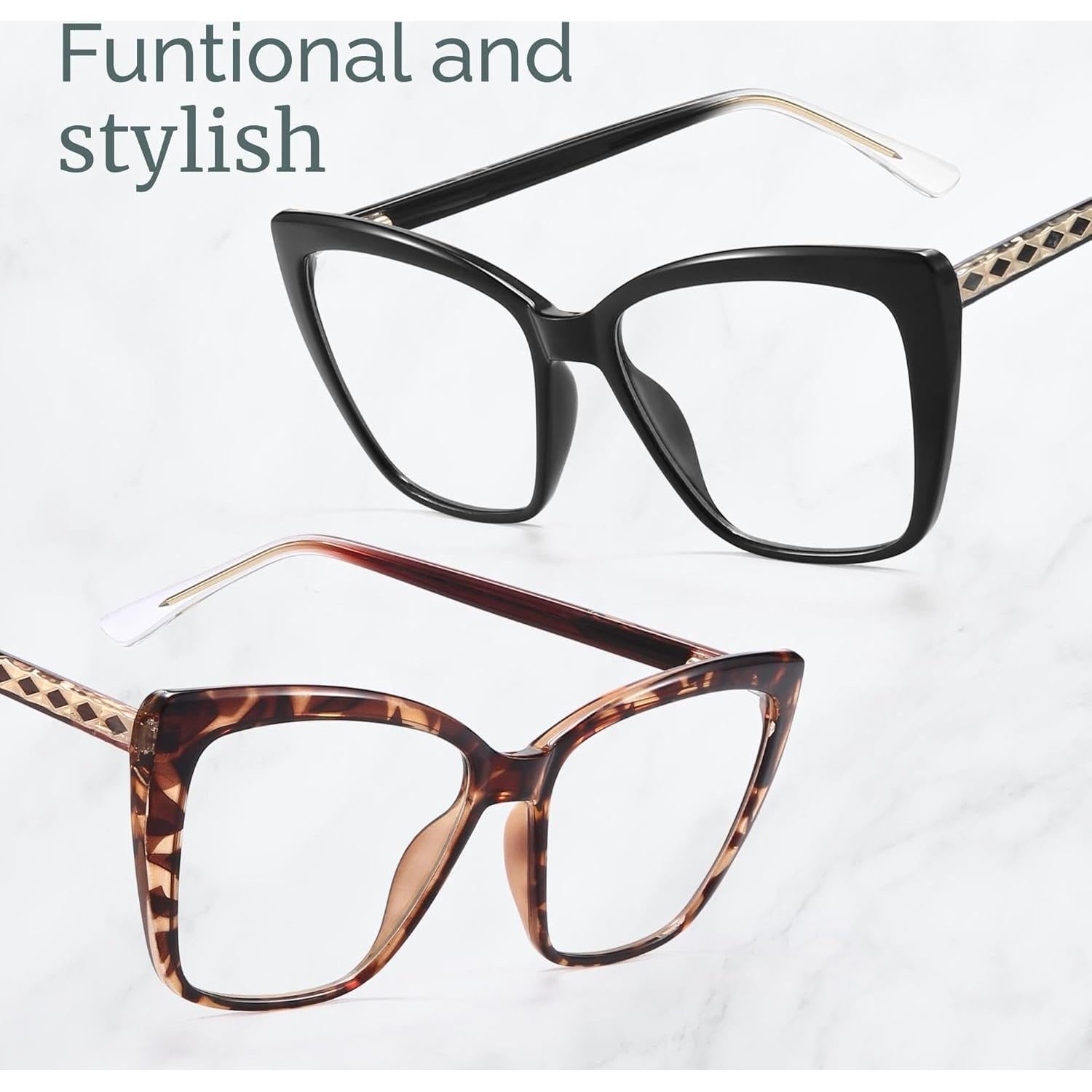 Gafas de lectura CCVOO para mujeres, bloqueo luz azul, grandes