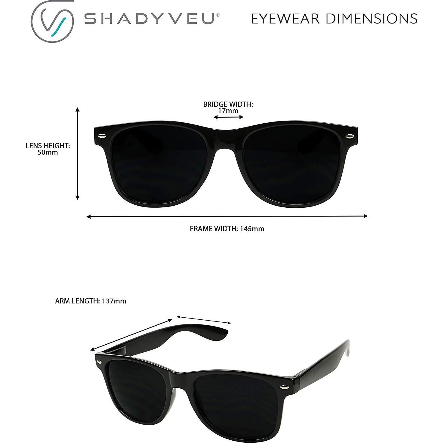 Gafas de sol redondas ShadyVEU UV400 negras retro 80s
