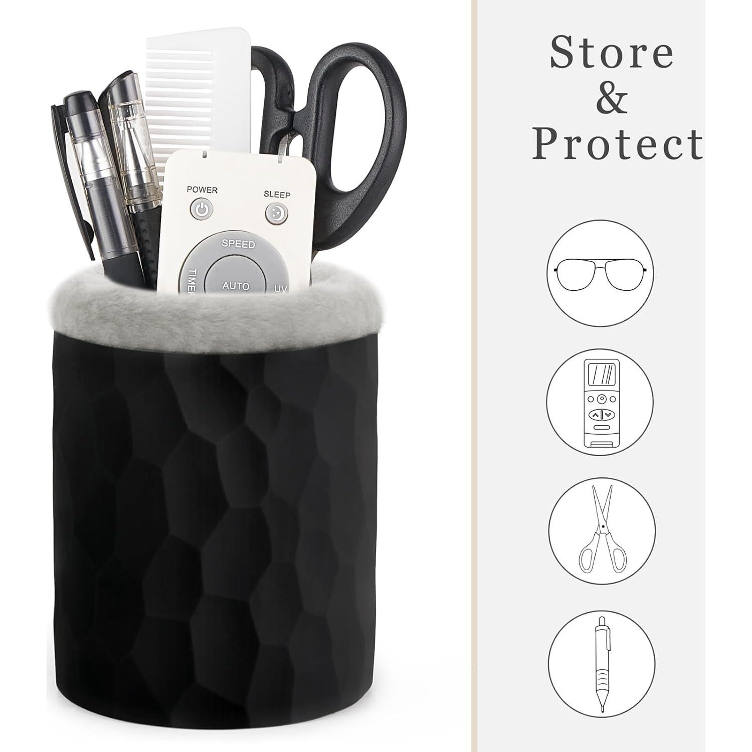 Soporte para Gafas Forrado de Peluche Mkono Negro - Organizador de Escritorio