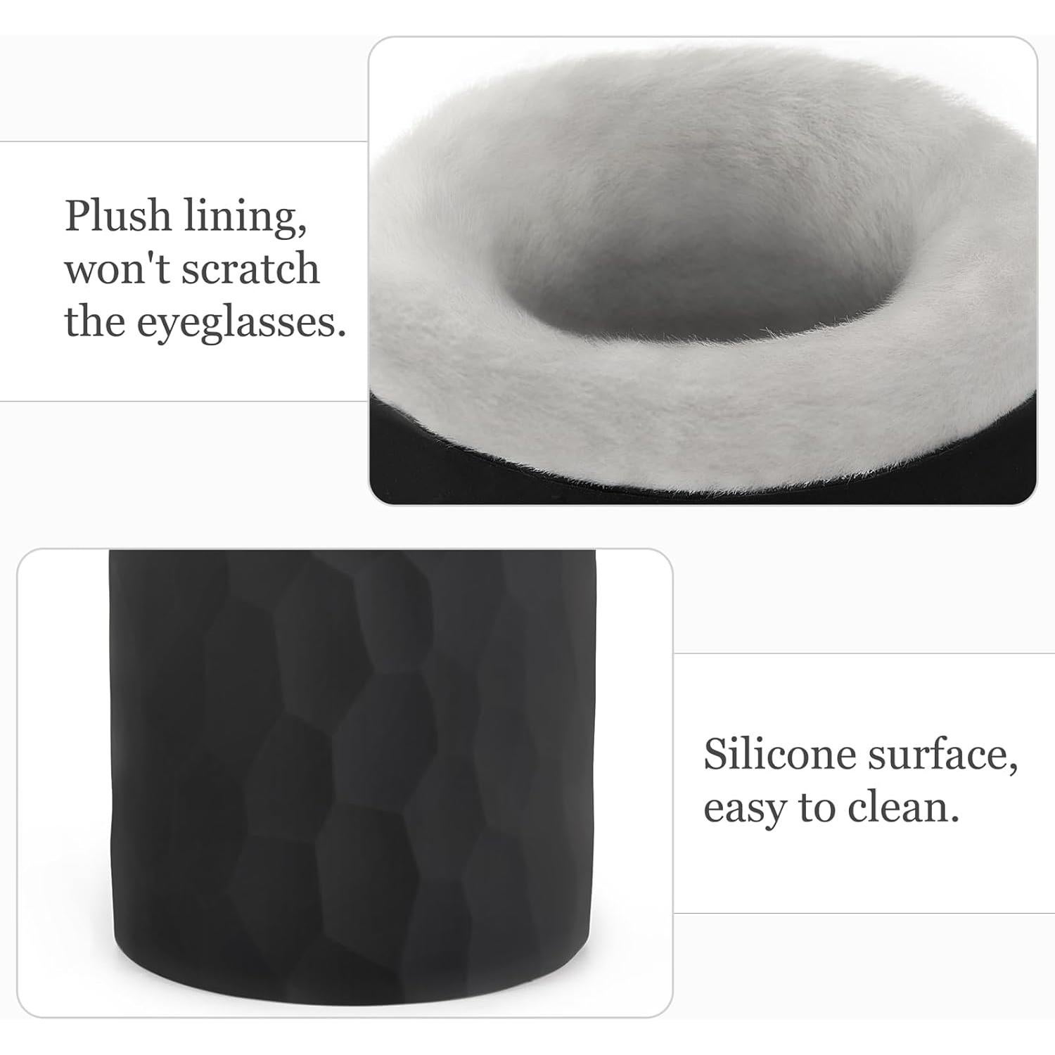 Soporte para Gafas Forrado de Peluche Mkono Negro - Organizador de Escritorio