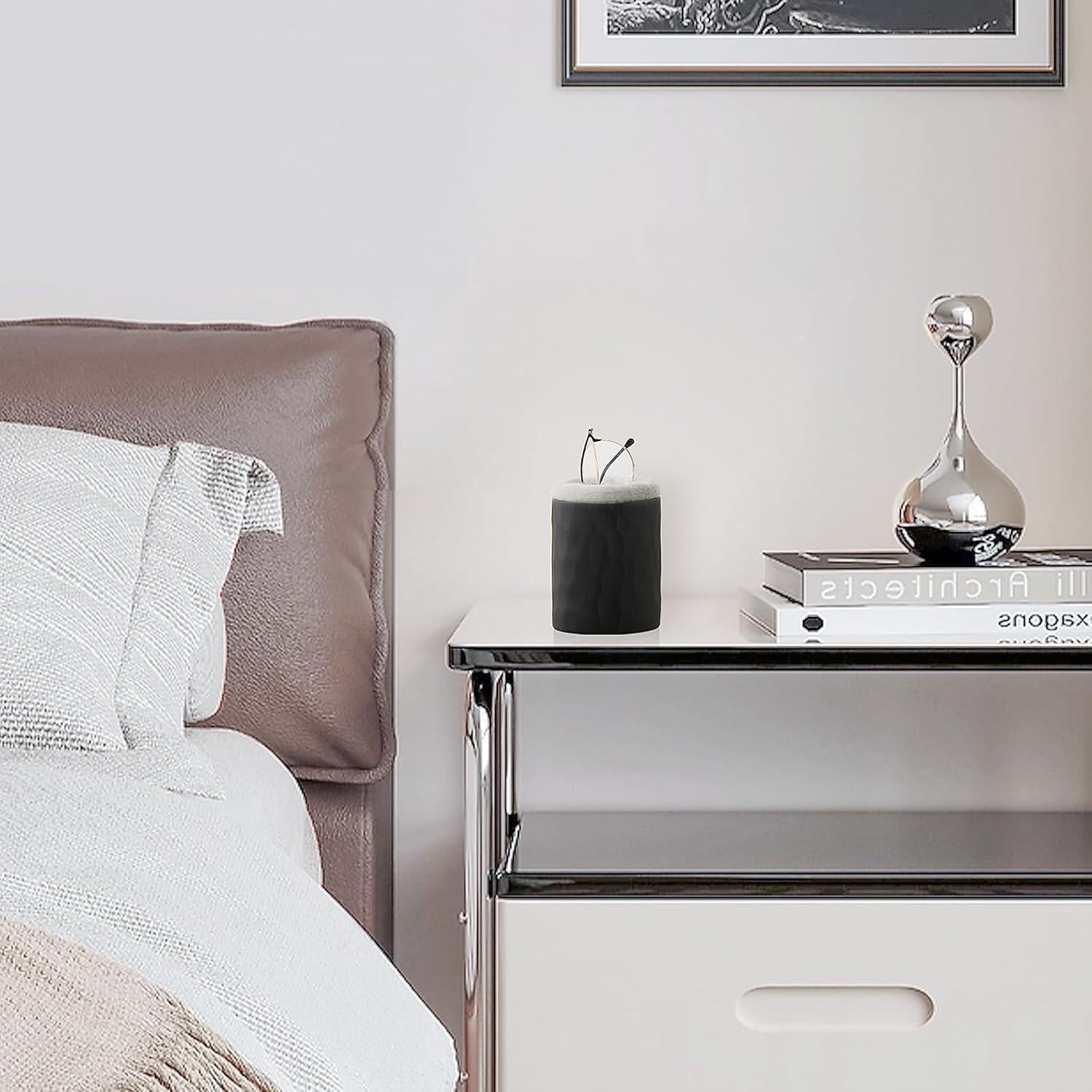 Soporte para Gafas Forrado de Peluche Mkono Negro - Organizador de Escritorio