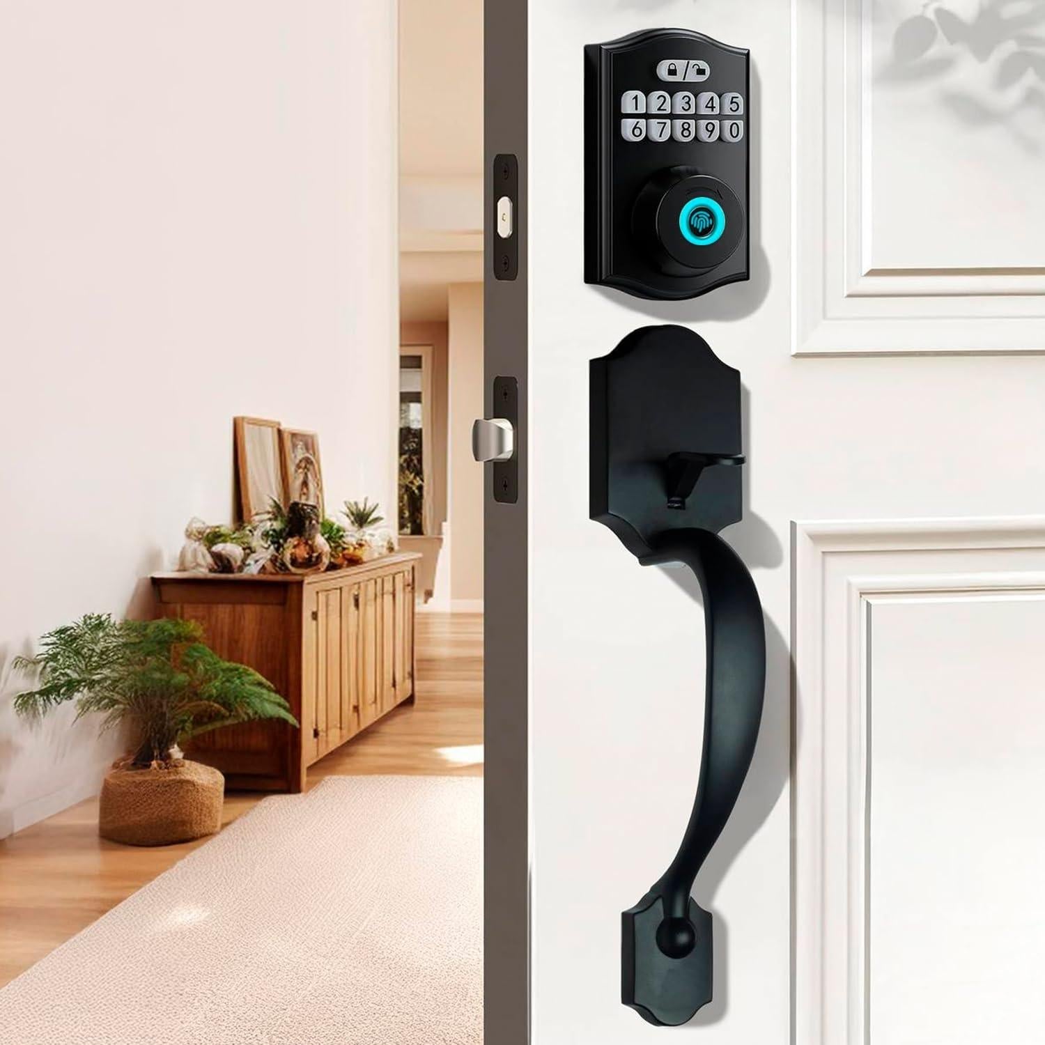 Cerradura Inteligente Miko Group Huella Dactilar Negra 2.21 kg