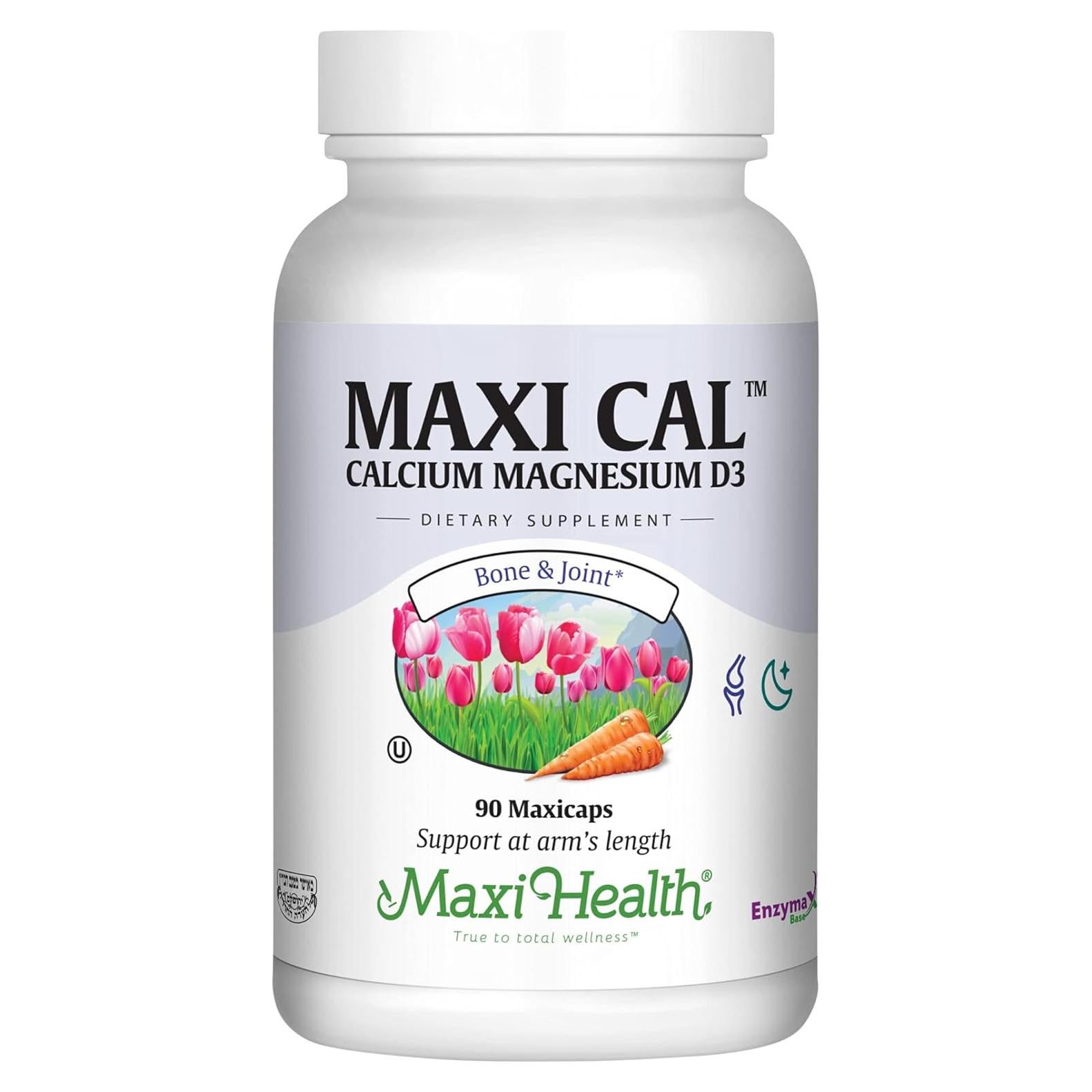 Suplemento de Calcio Maxi Health 1000 mg + D3 1000 UI + Magnesio 500 mg - 90 Cápsulas