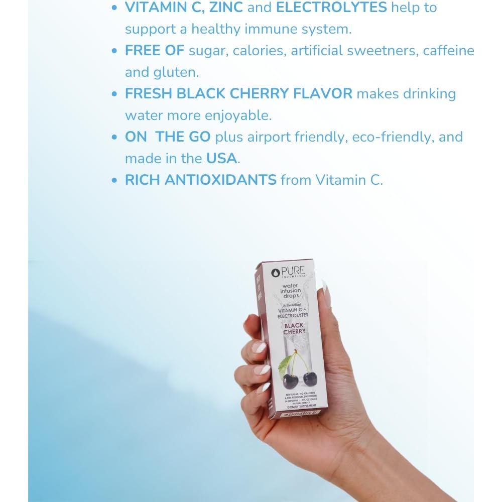 Gotas de Infusión de Agua Pure Inventions - Cereza Negra 30 Porciones