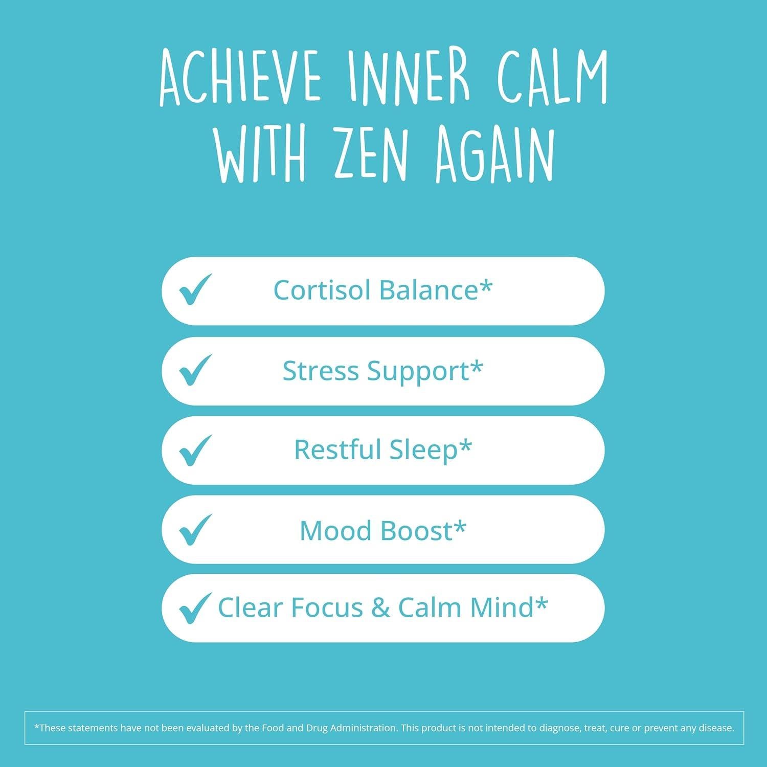 Suplemento Natural Zen Again Happy Healthy Hippie 60 Cápsulas