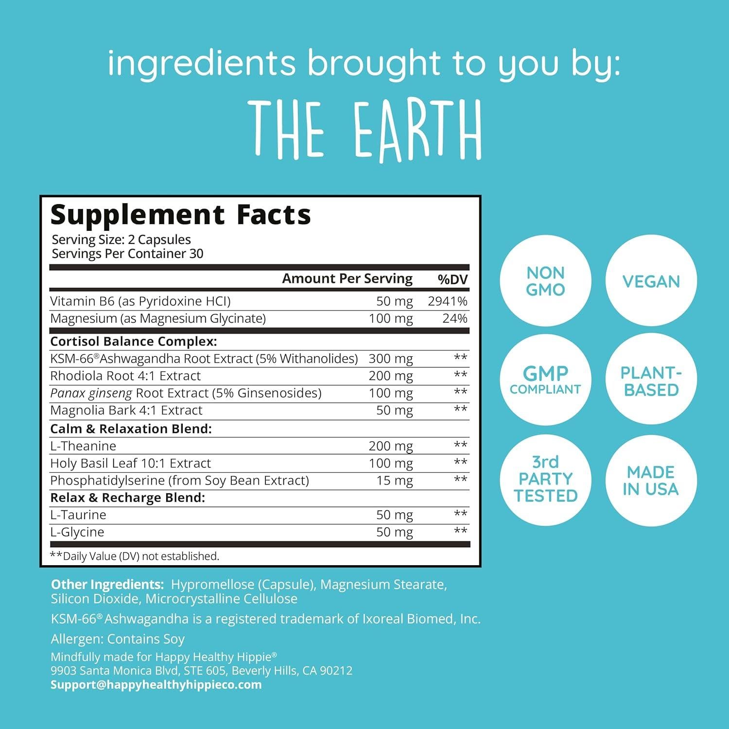 Suplemento Natural Zen Again Happy Healthy Hippie 60 Cápsulas