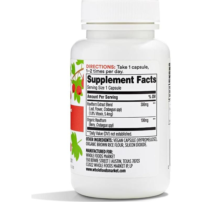 Suplemento Espino 365 Whole Foods 60 Cápsulas Veganas