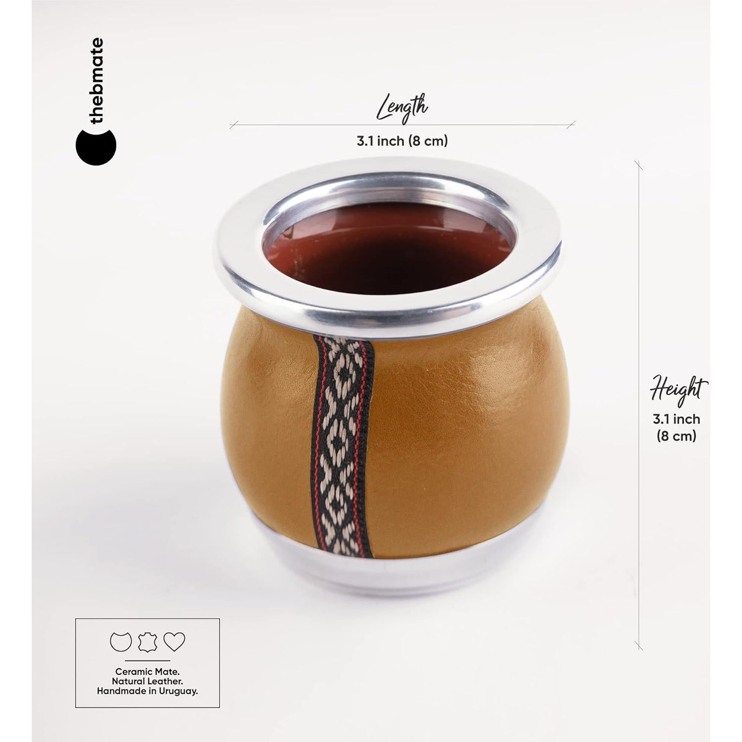 Taza de Yerba Mate Cerámica TheBmate Camionero 207ml Marrón