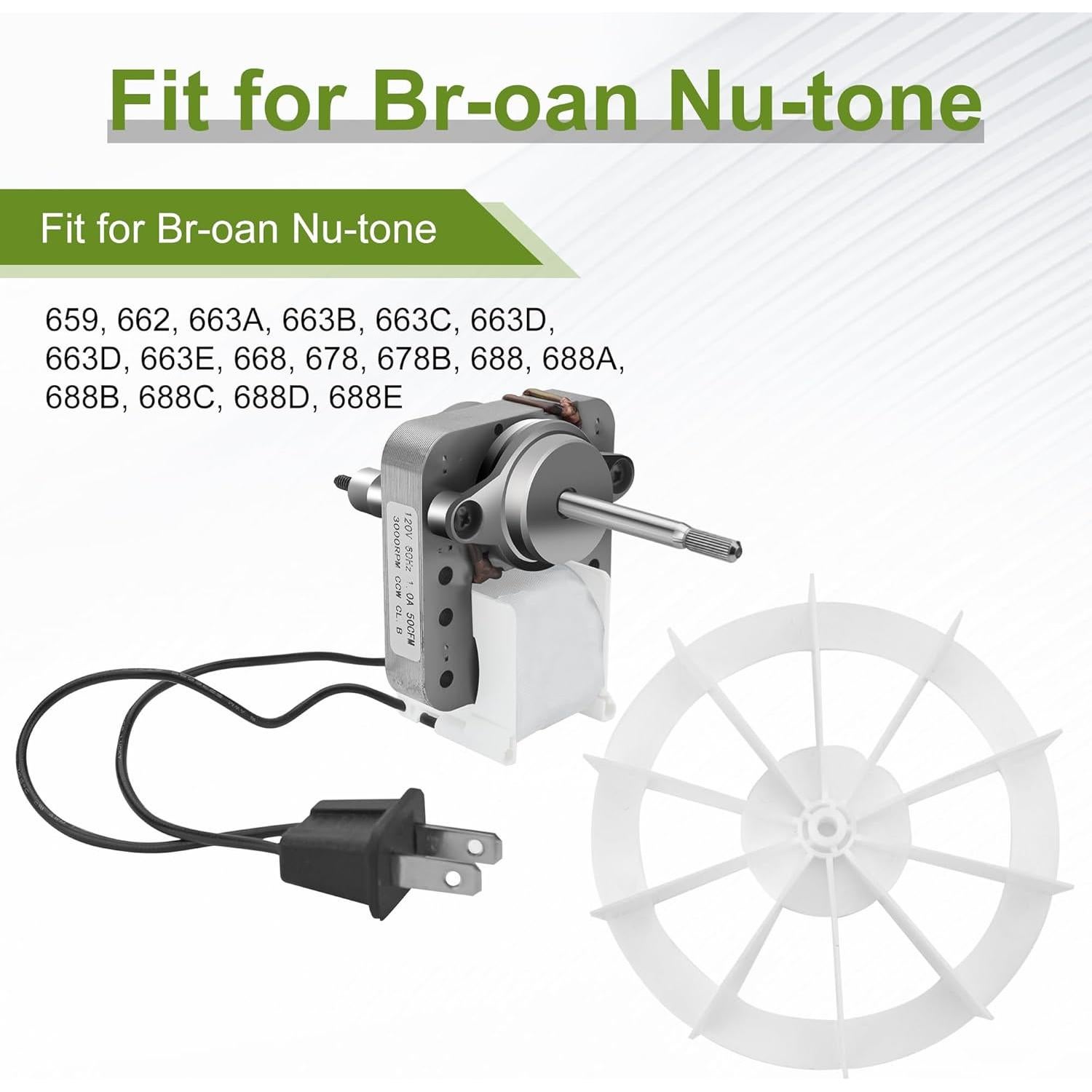 Motor de Ventilador de Baño Fetechmate S97012038 50CFM 120V