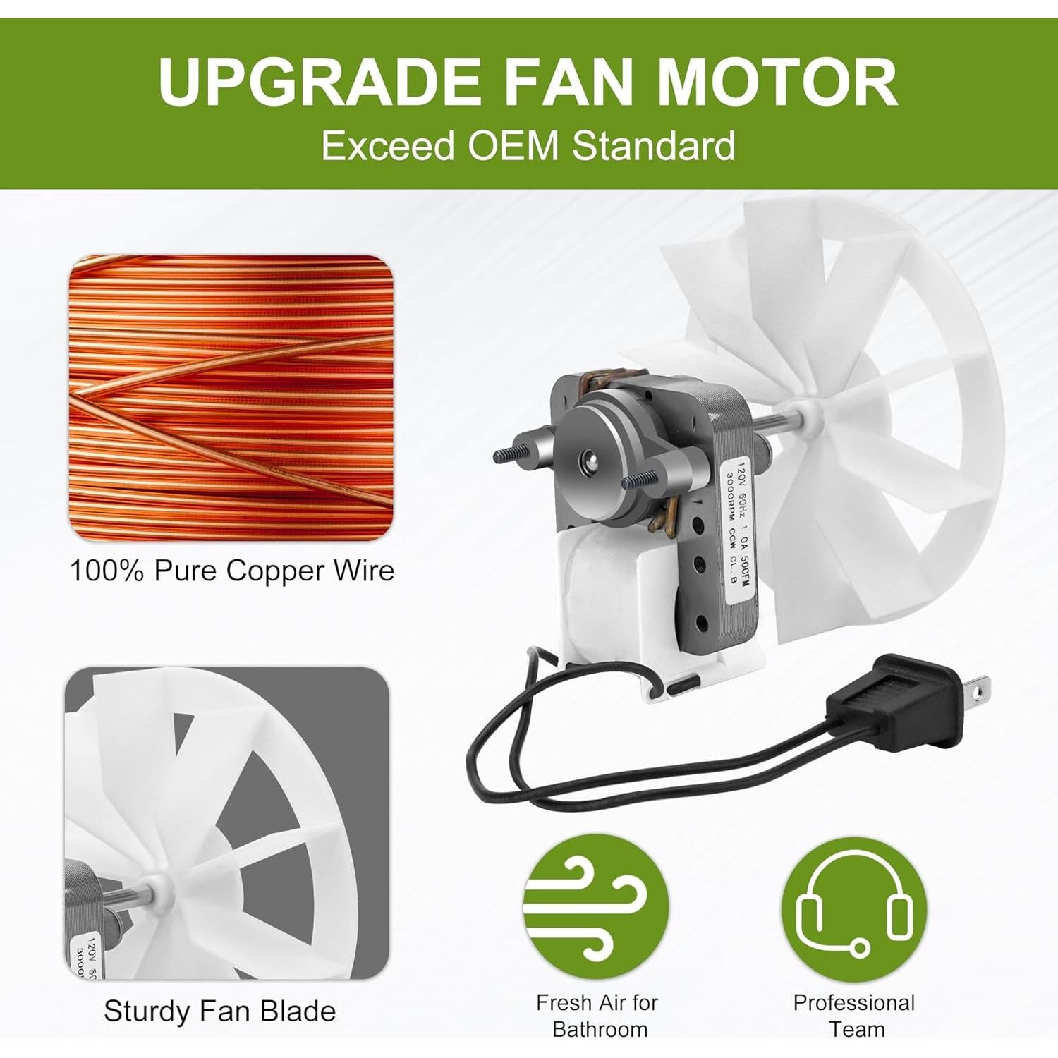 Motor de Ventilador de Baño Fetechmate S97012038 50CFM 120V