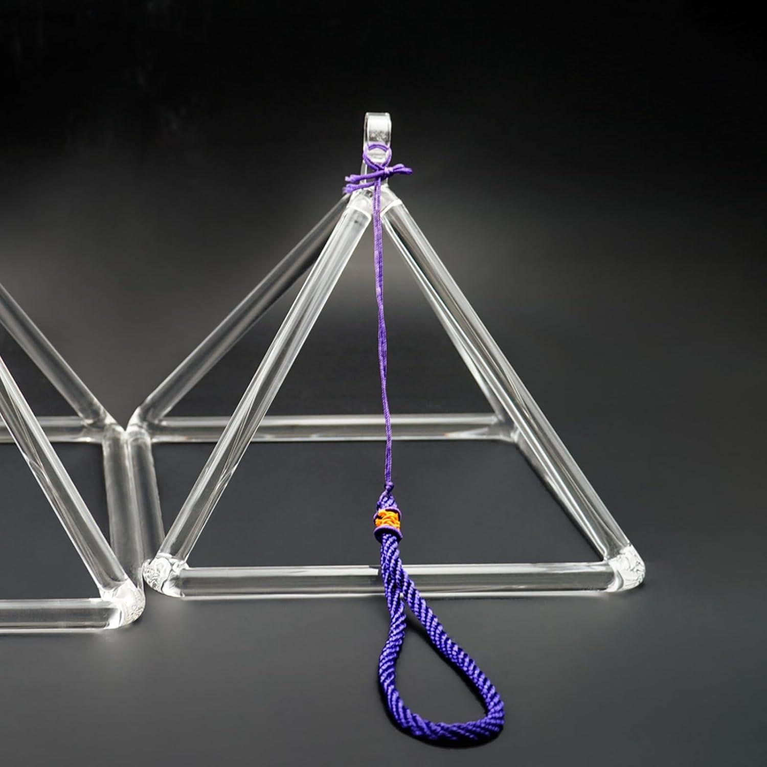 Pirámide de Canto de Cristal 15 cm Hye-eun con Palo y Cuerda