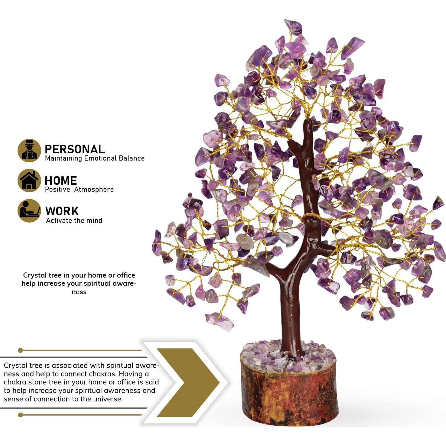 Árbol de Cristal de Amatista NARIBABU 25 cm Decoración Feng Shui