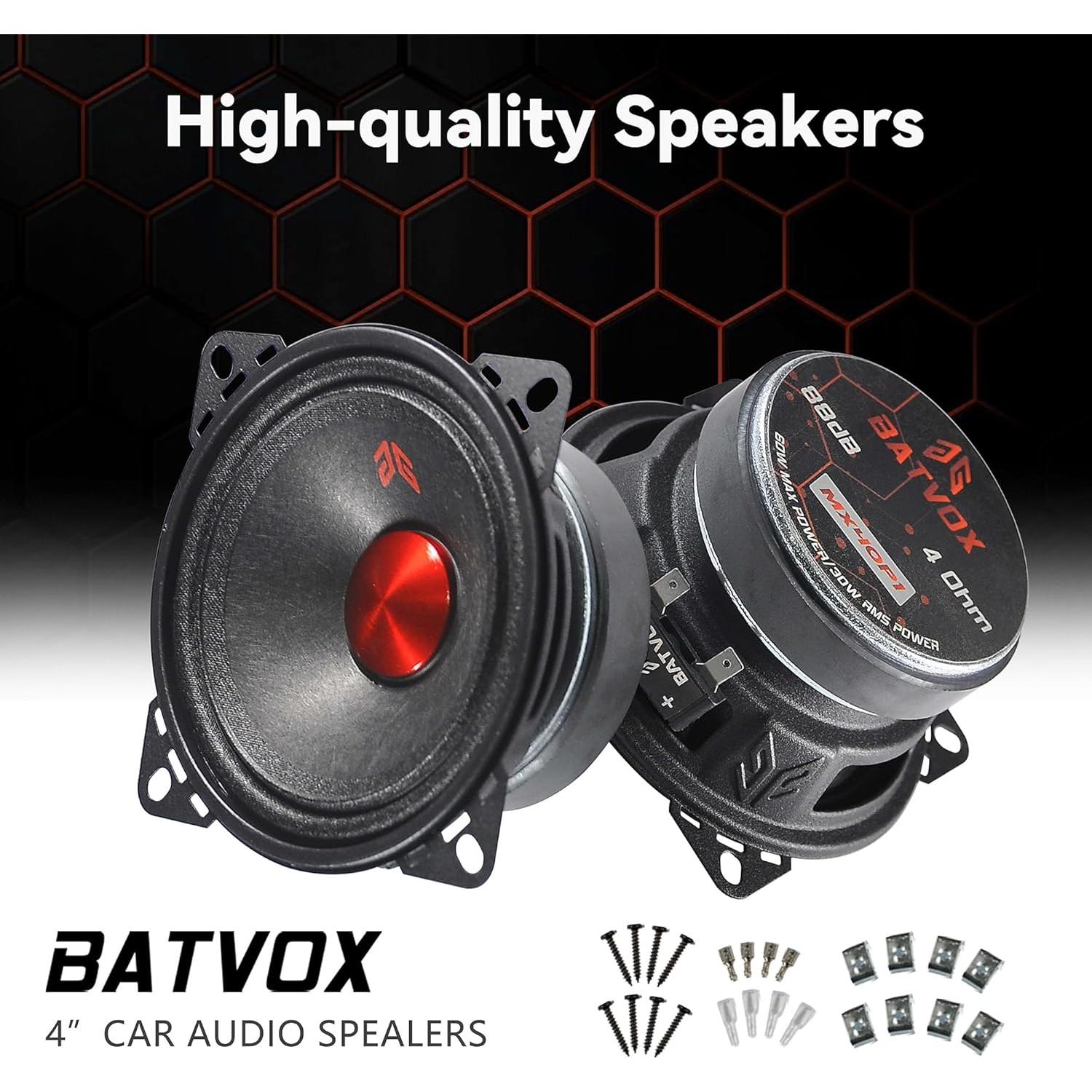 Altavoces Midrange GRTSKY MX40P1 de 10.16 cm 120W 4 Ohm Negro (2 Pzs)