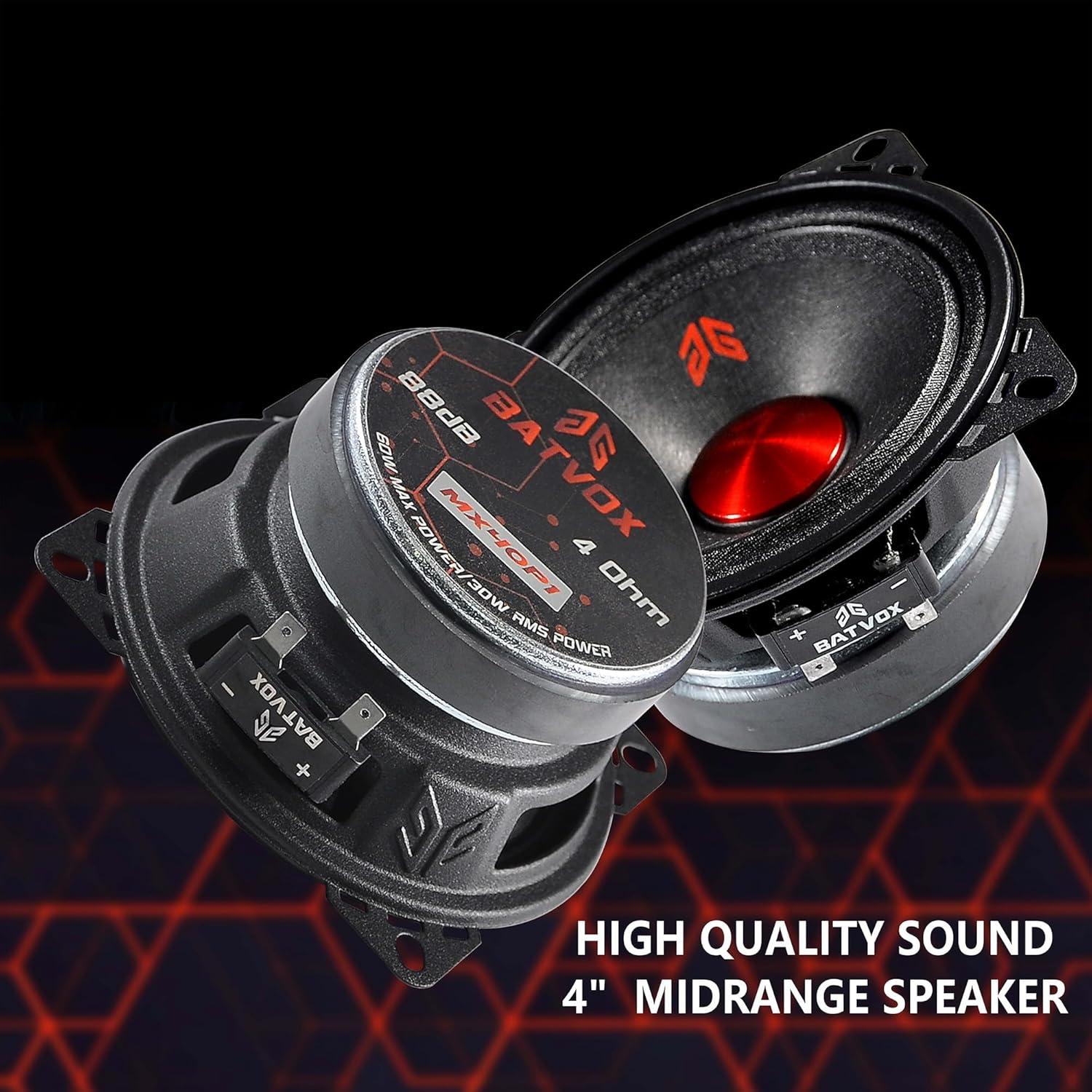Altavoces Midrange GRTSKY MX40P1 de 10.16 cm 120W 4 Ohm Negro (2 Pzs)