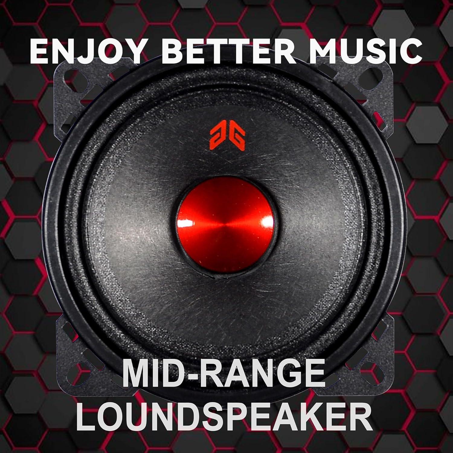 Altavoces Midrange GRTSKY MX40P1 de 10.16 cm 120W 4 Ohm Negro (2 Pzs)