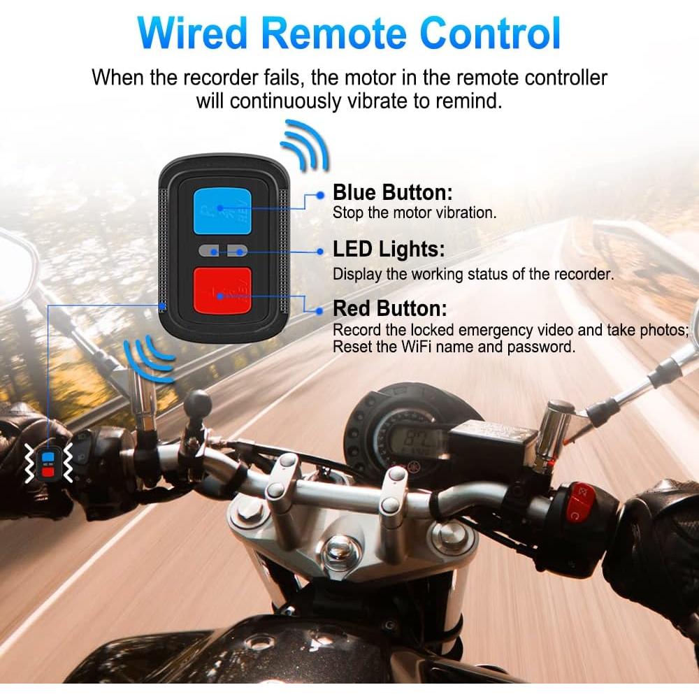 Cámara de Salpicadero VSYSTO Moto WiFi HD 1080P Doble Lente