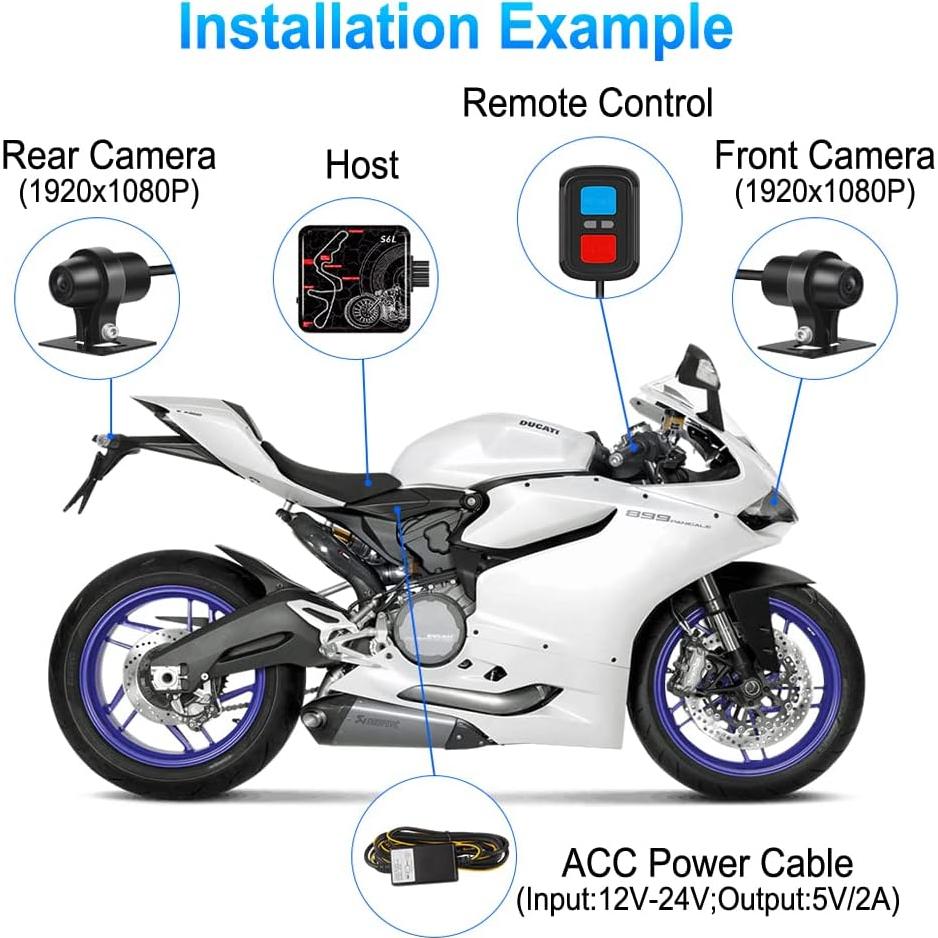 Cámara de Salpicadero VSYSTO Moto WiFi HD 1080P Doble Lente