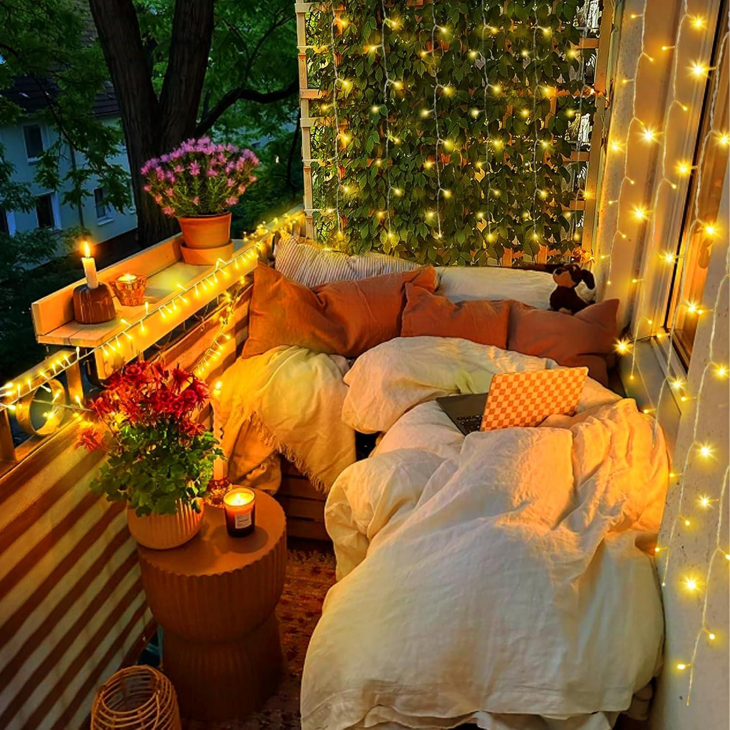 Luces de Cuerda de Navidad KNONEW 15.24m 150LED Blanco Cálido