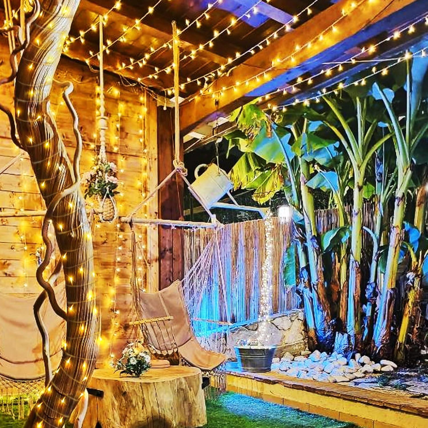 Luces de Cuerda de Navidad KNONEW 15.24m 150LED Blanco Cálido