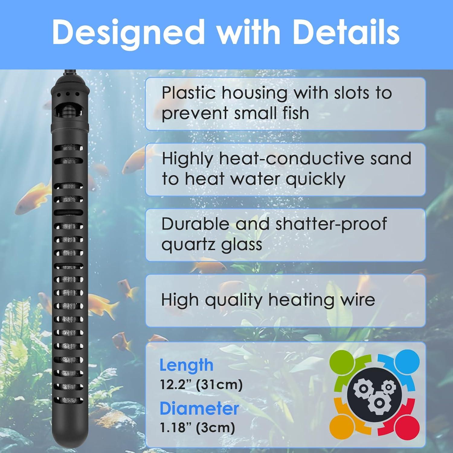 Calentador de Acuario AquaMiracle 200W con Termostato Digital