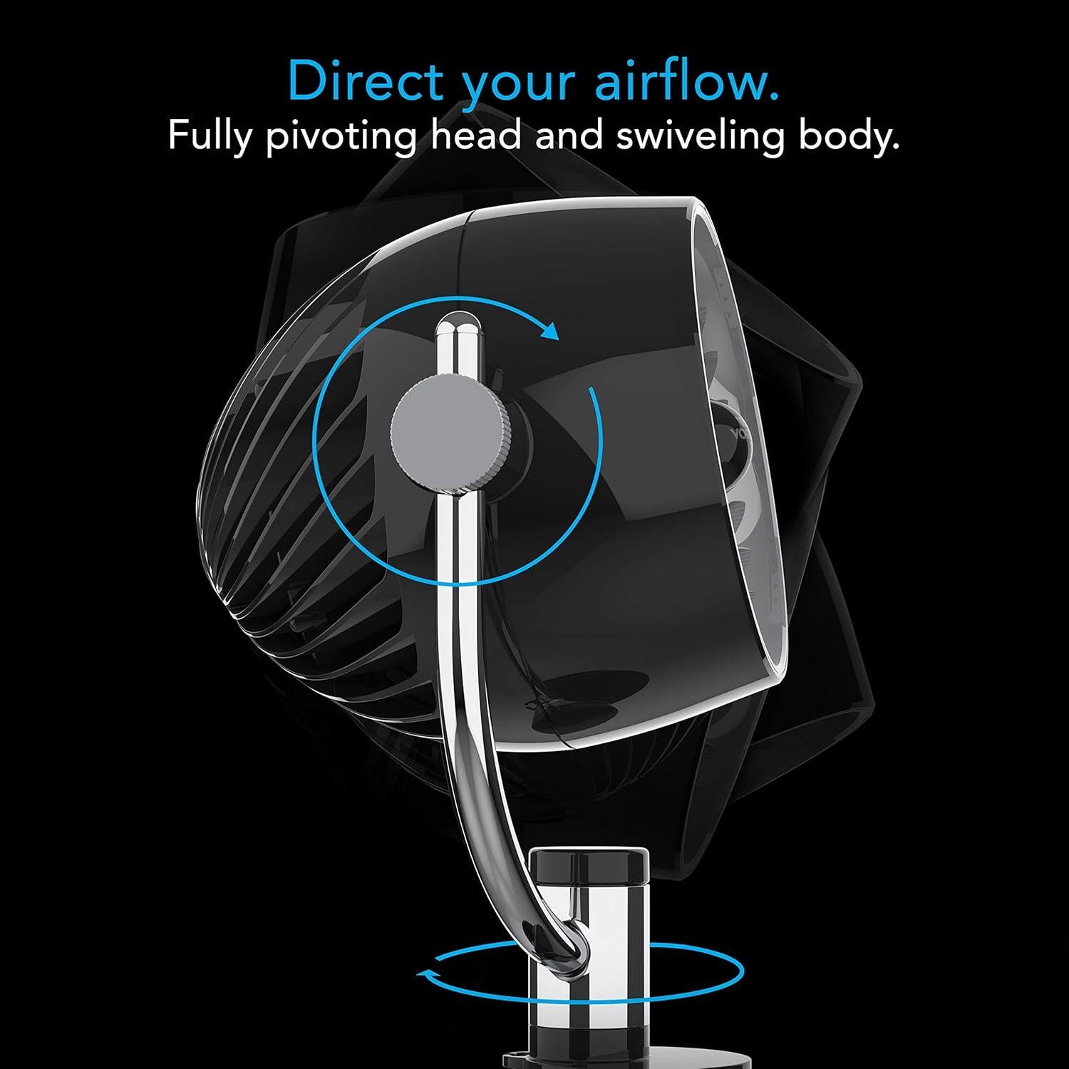 Ventilador Vornado Pivot3 Clip 3 Velocidades Negro