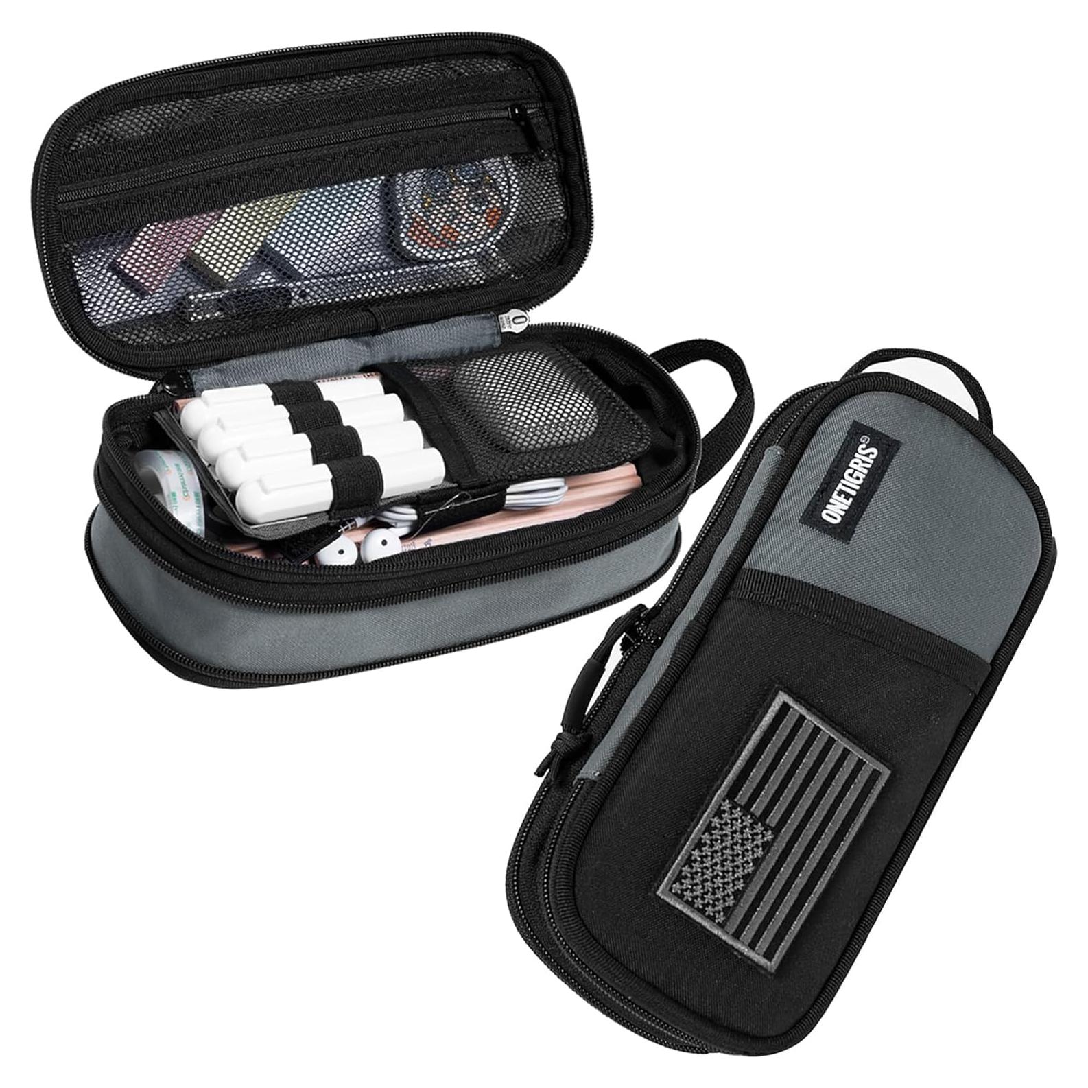 Estuche de Lápiz OneTigris QBH01-GY Gris - Organizador Escolar