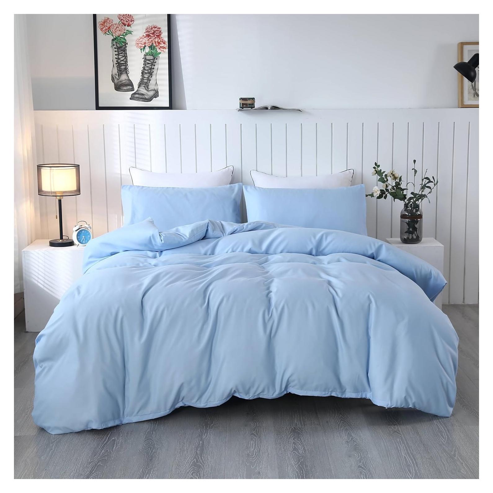 Funda de Edredón Reina SDIII Azul Claro Microfibra 3 Piezas