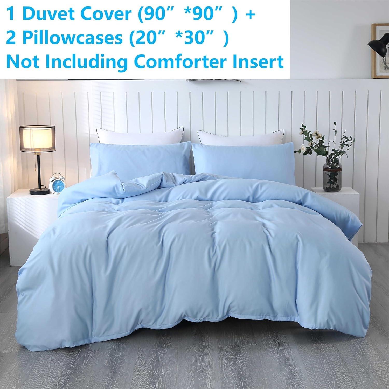 Funda de Edredón Reina SDIII Azul Claro Microfibra 3 Piezas