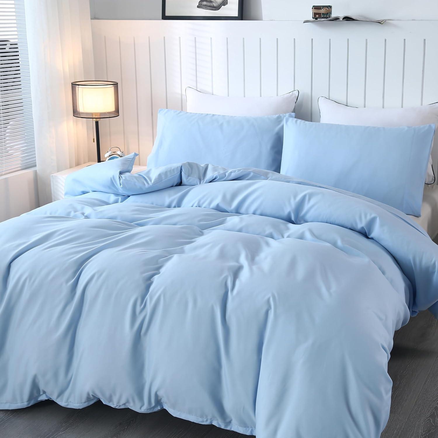 Funda de Edredón Reina SDIII Azul Claro Microfibra 3 Piezas