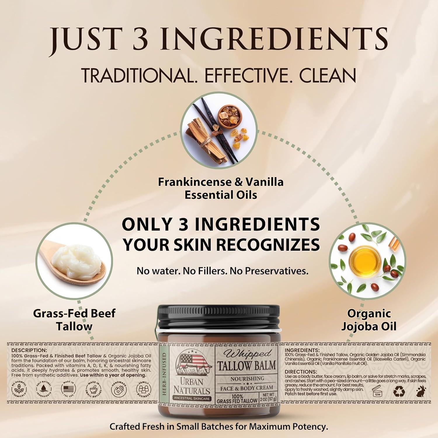 Bálsamo de Tallow Urban Naturals 56.7g Sin Fragancia para Piel