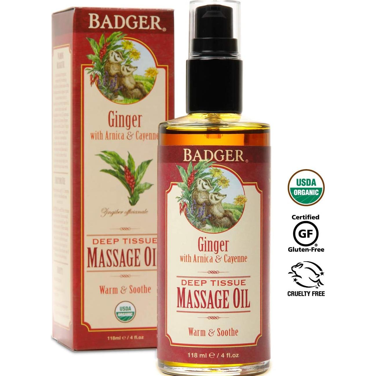 Aceite de Masaje Badger 100% Orgánico Jengibre 118 ml