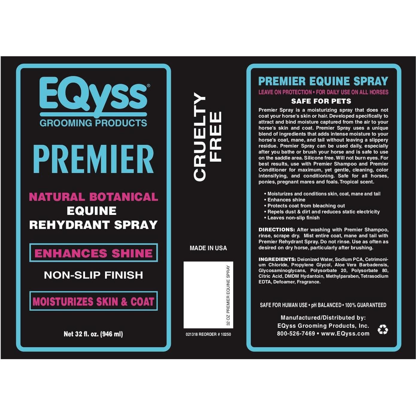 EQyss Premier Spray Hidrante para Caballos 0.95L - Brillo y Suavidad