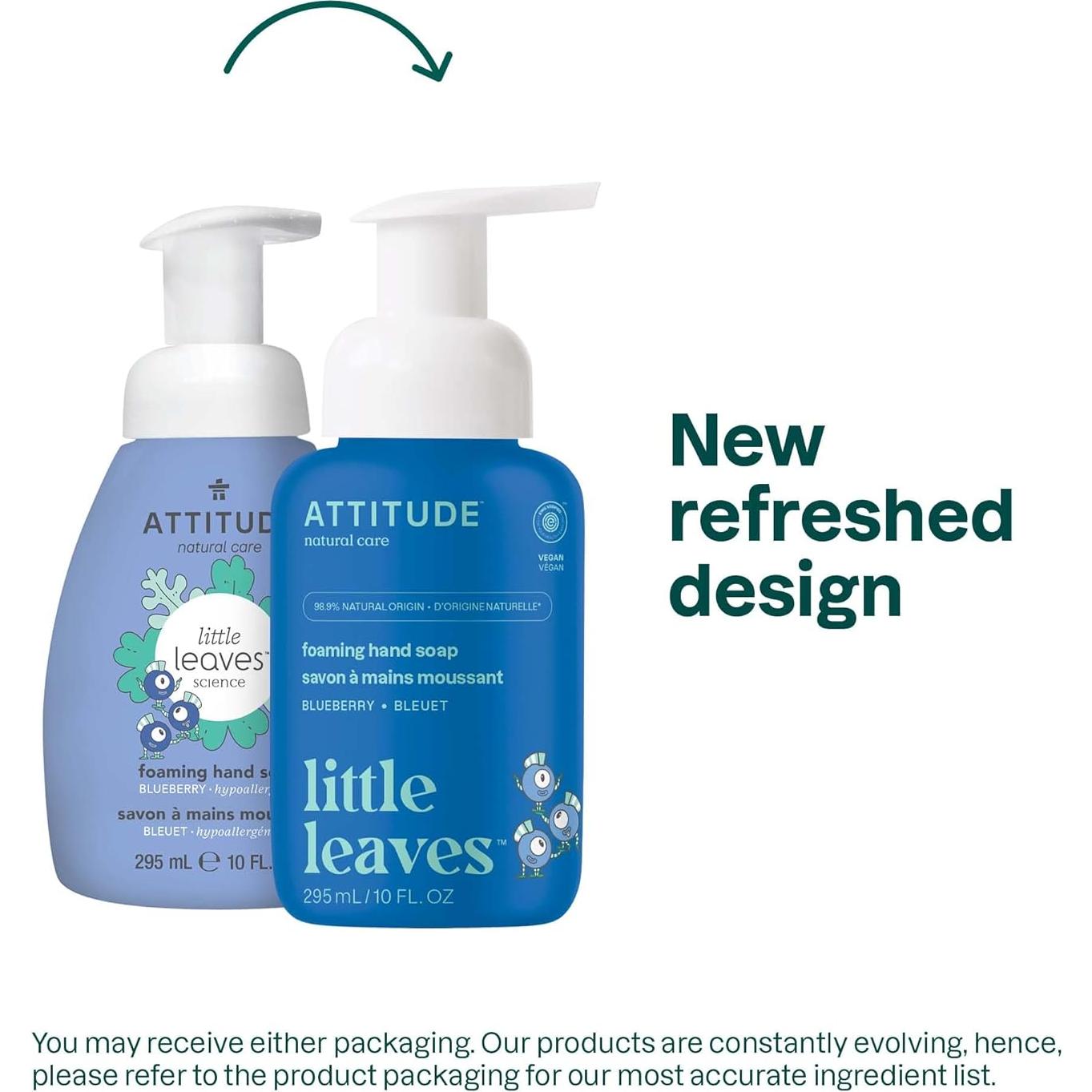 Jabón de Manos Espumoso Vegano ATTITUDE Arándano 295 ml