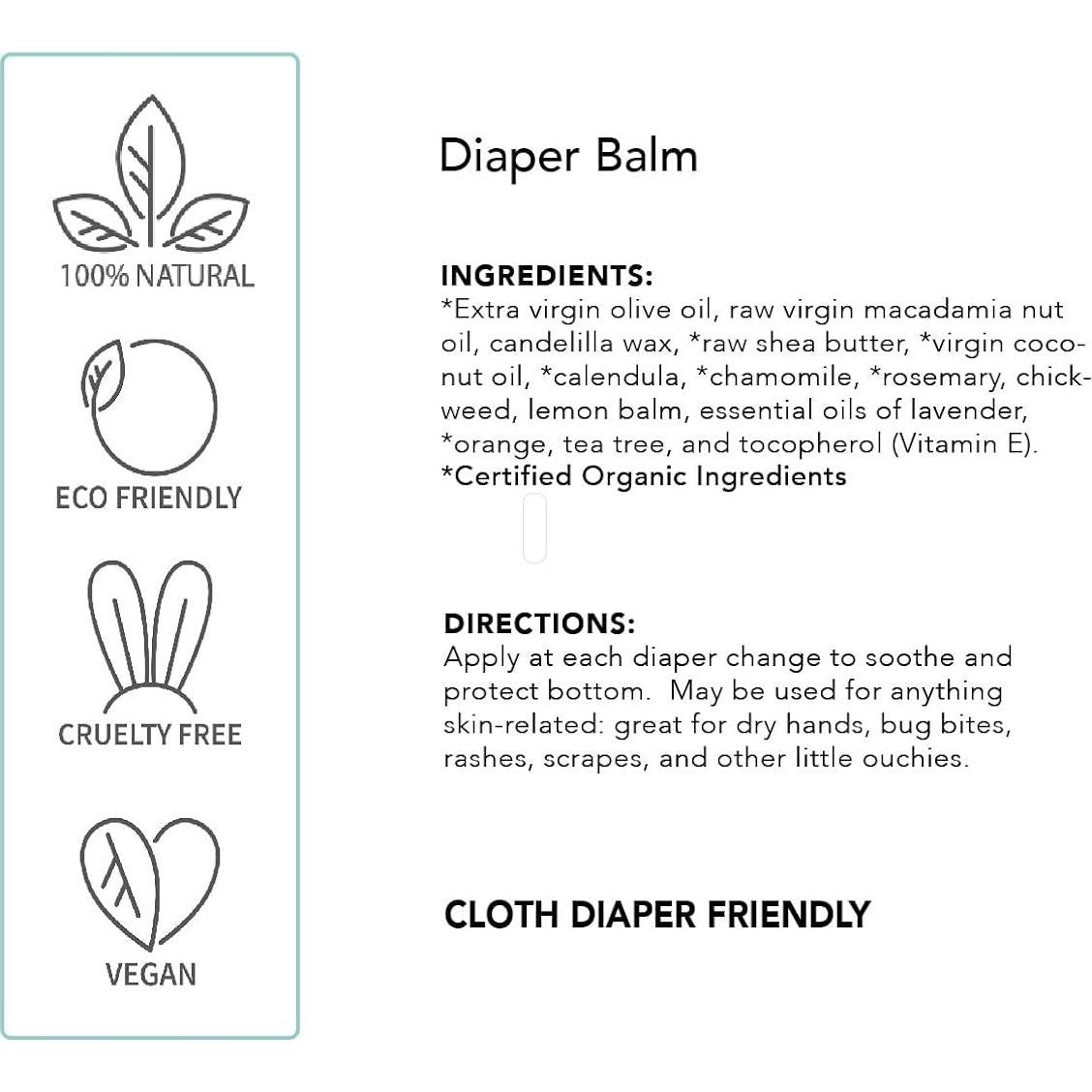 Bálsamo para Pañales Balm Baby 2oz - Natural y Vegano