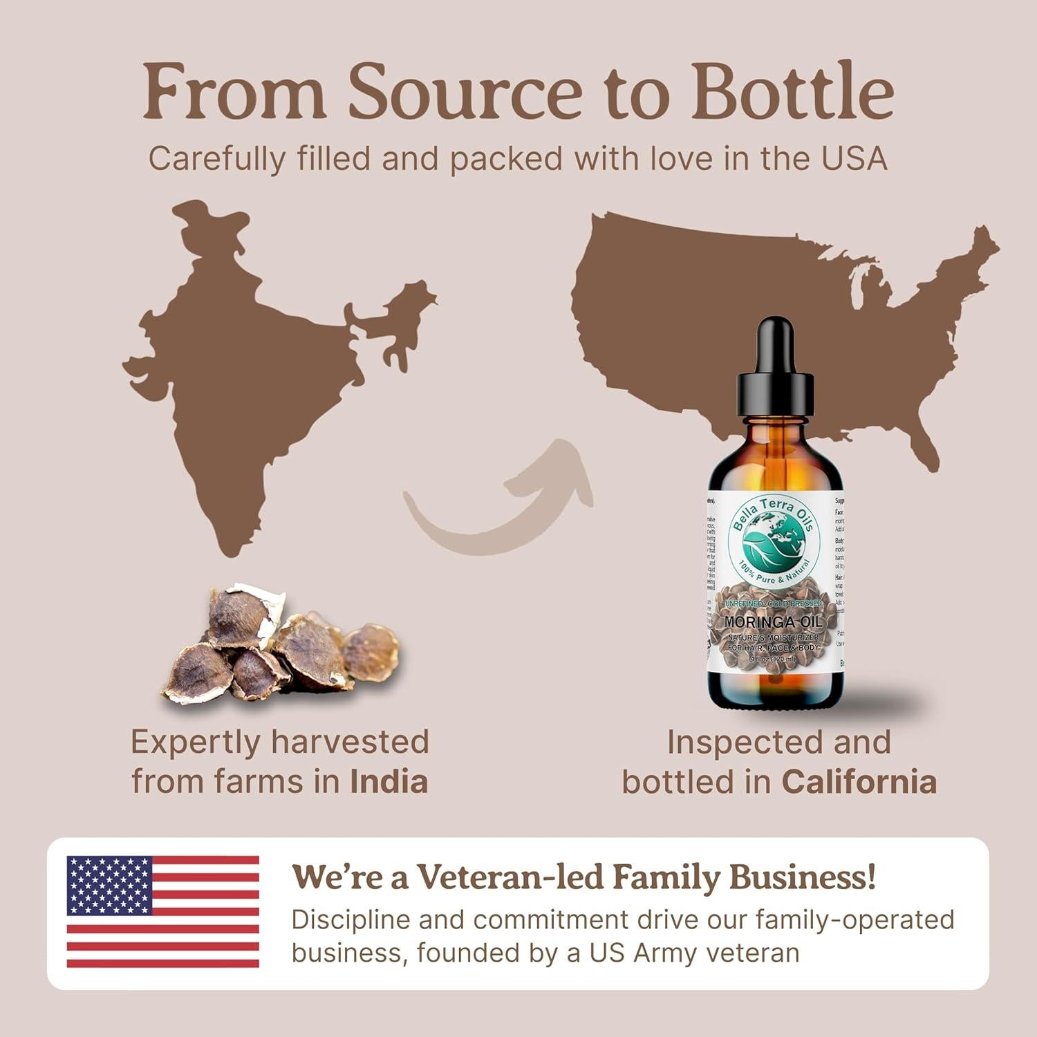 Aceite de Semilla de Moringa Orgánico Bella Terra 60 ml - Prensado en Frío