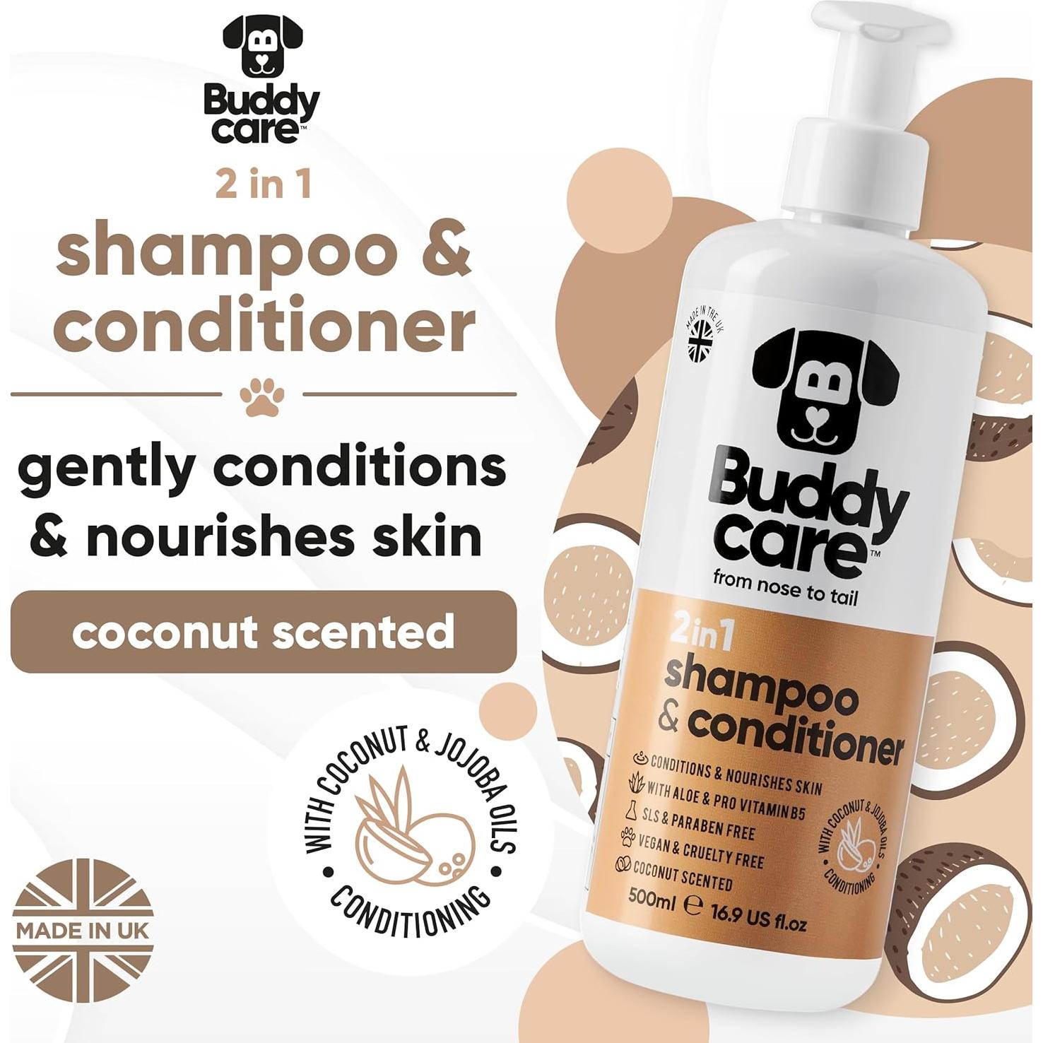 Champú y Acondicionador 2en1 Buddycare 478ml Coco Hipoalergénico