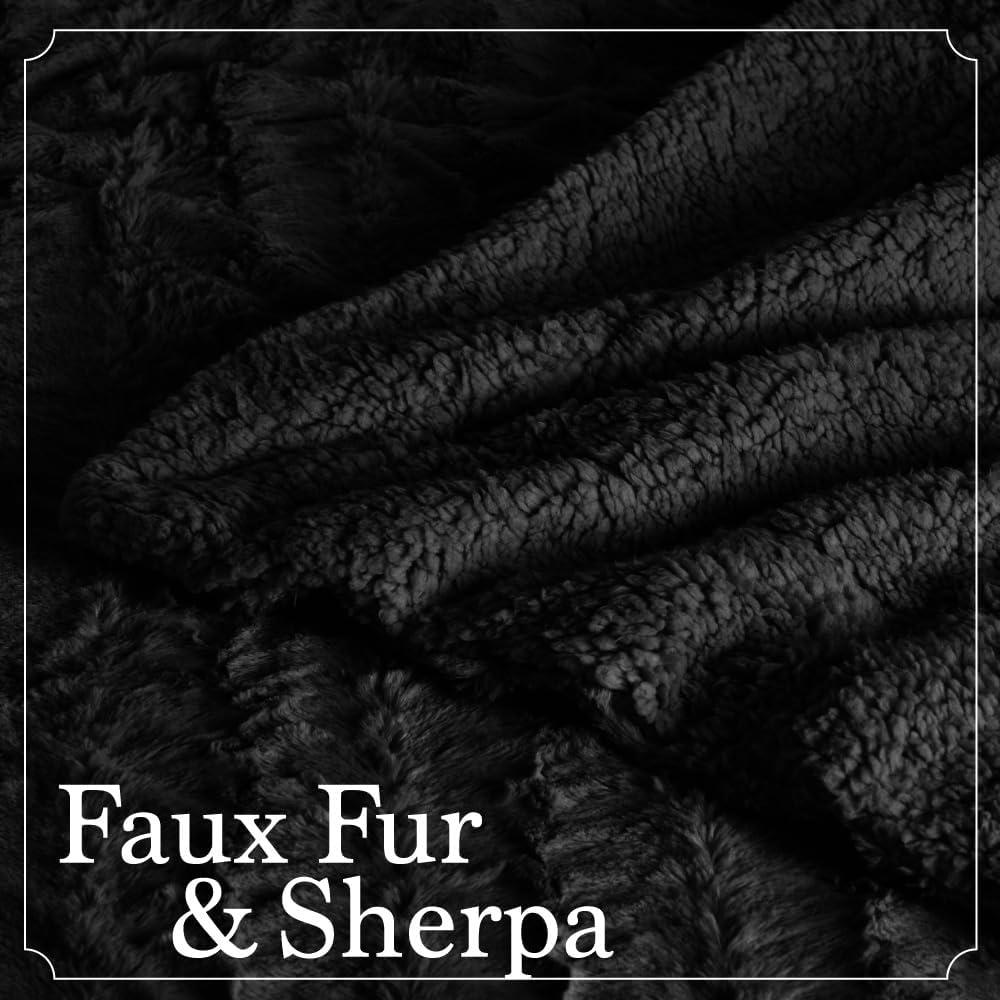 Manta de Lanzamiento The Connecticut Home Co 165x127 cm Negra