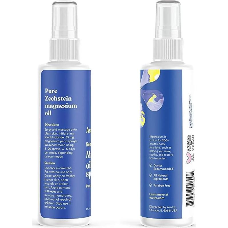 Spray de Aceite de Magnesio ASUTRA 118 ml - Absorción Rápida, Puro e Inodoro