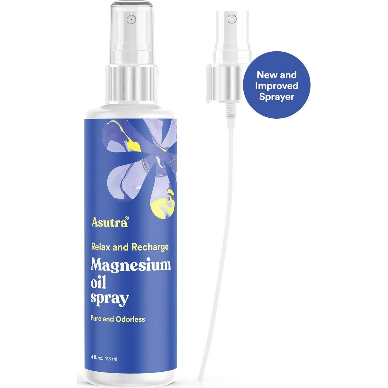 Spray de Aceite de Magnesio ASUTRA 118 ml - Absorción Rápida, Puro e Inodoro