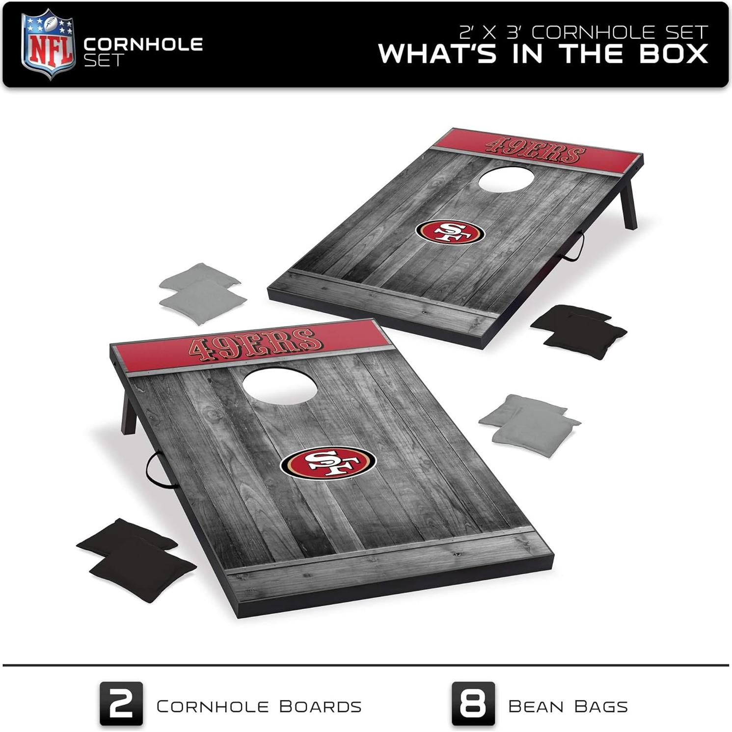 Conjunto Cornhole Wild Sports NFL 49ers 2x3m con 8 bolsas