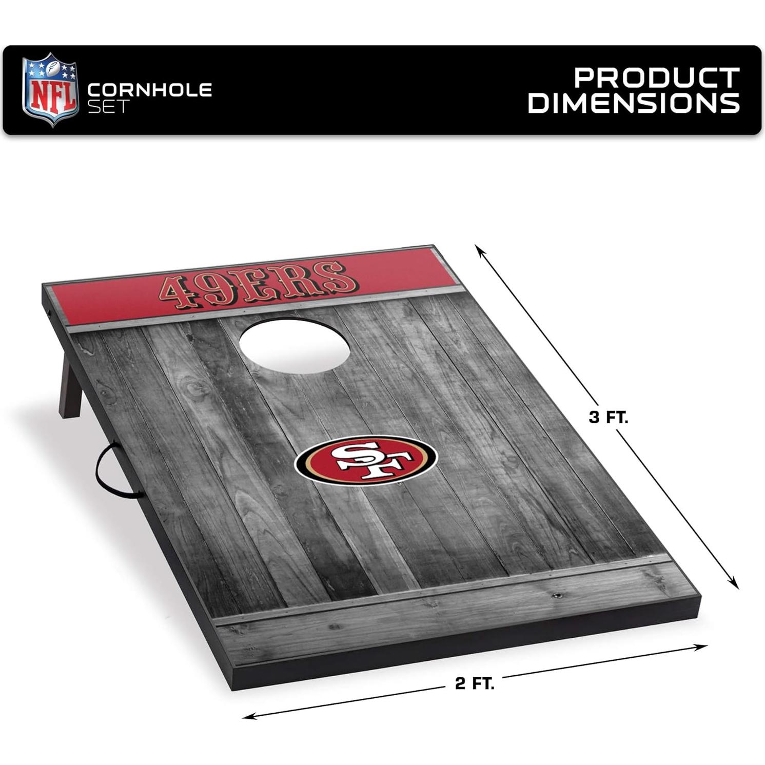 Conjunto Cornhole Wild Sports NFL 49ers 2x3m con 8 bolsas