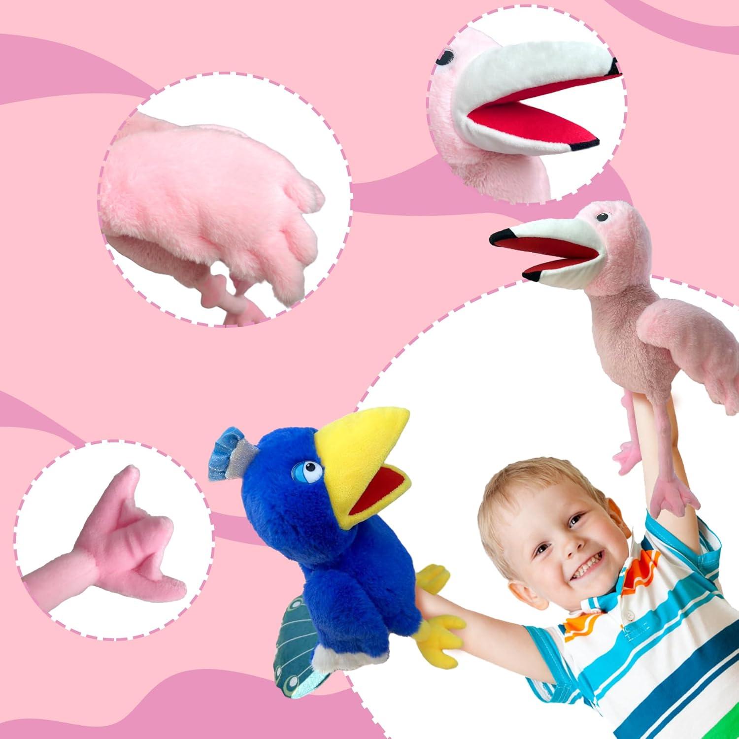 Títere de mano flamenco Rosa - Juguete de peluche 35.1 cm