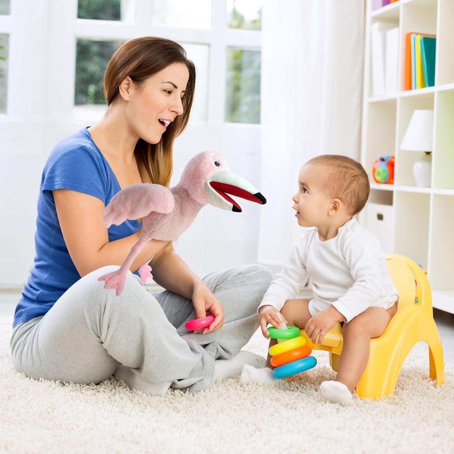 Títere de mano flamenco Rosa - Juguete de peluche 35.1 cm