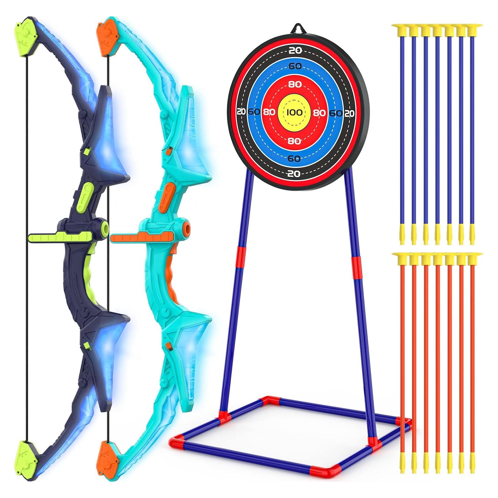 Juego de Arco y Flecha Iluminado Ocditikl 2 Arcos 14 Flechas