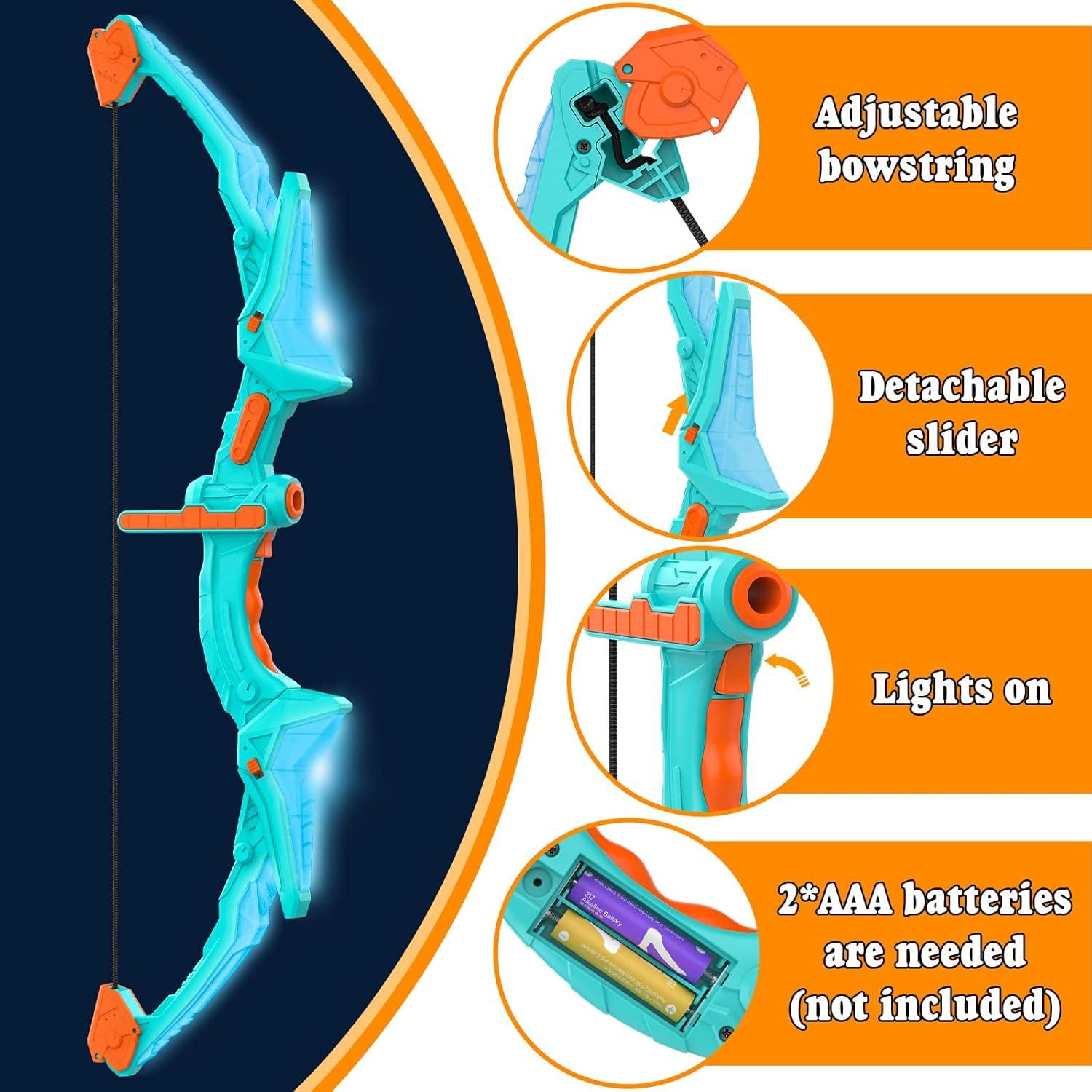 Juego de Arco y Flecha Iluminado Ocditikl 2 Arcos 14 Flechas