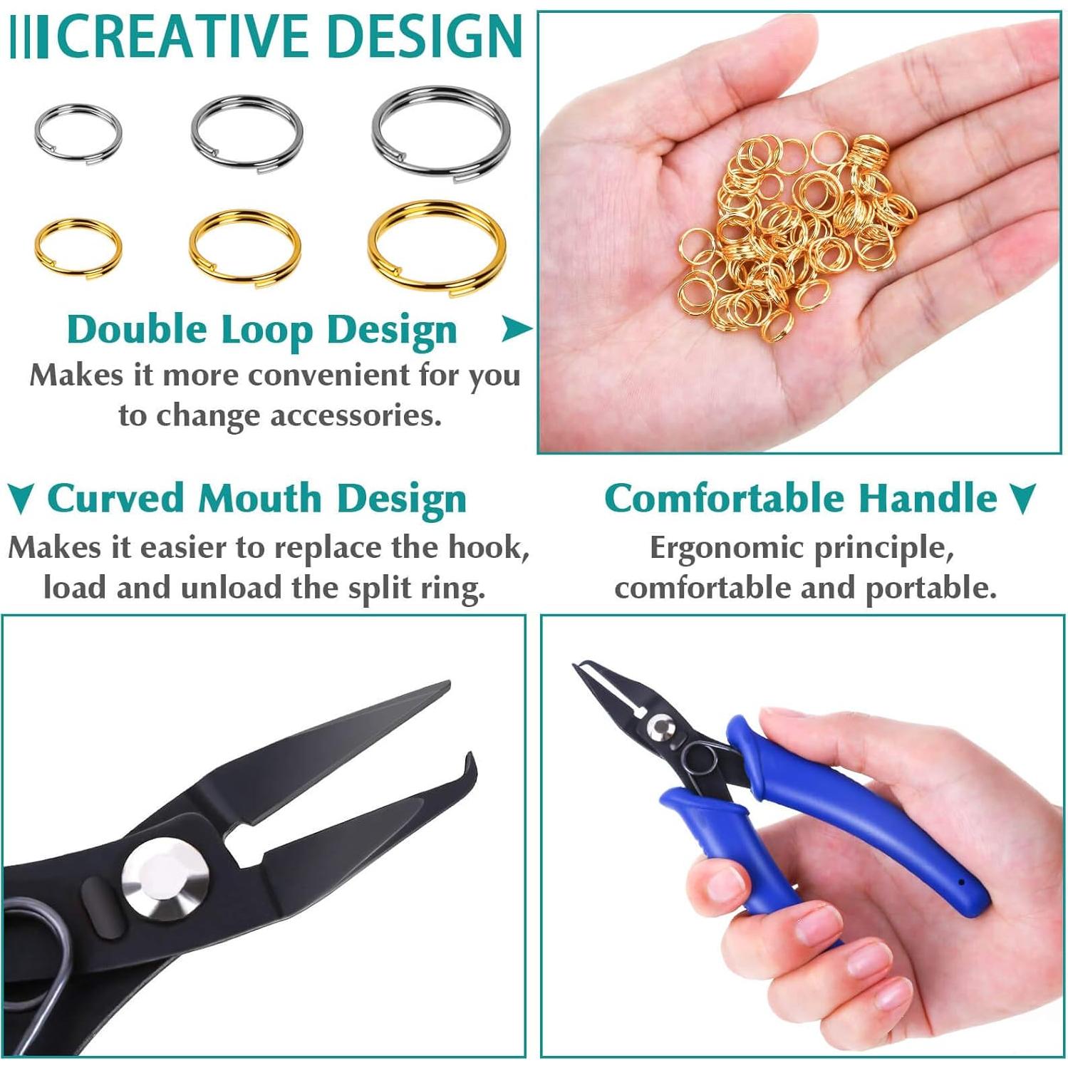 Anillos Abiertos Caffox 700pcs Plata y Oro para Joyas