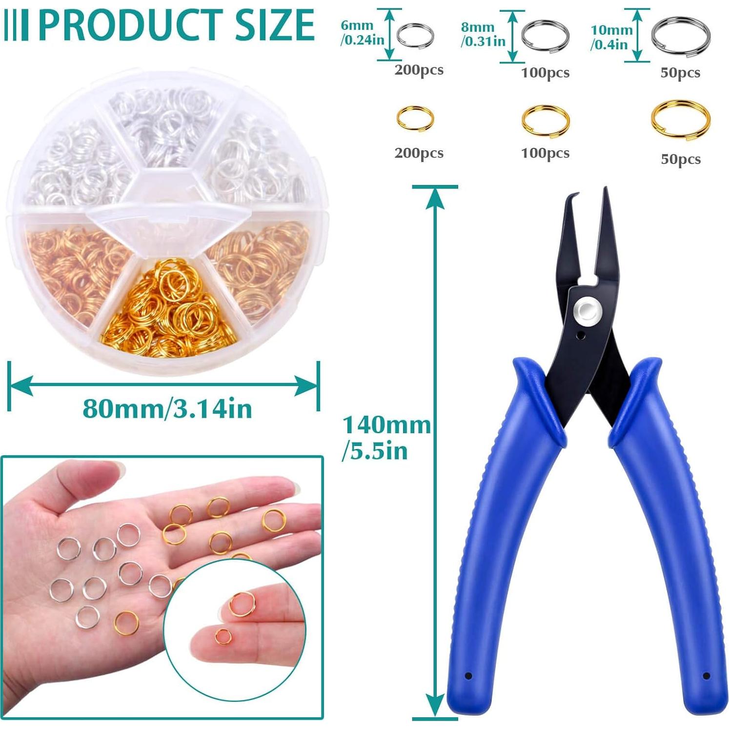 Anillos Abiertos Caffox 700pcs Plata y Oro para Joyas