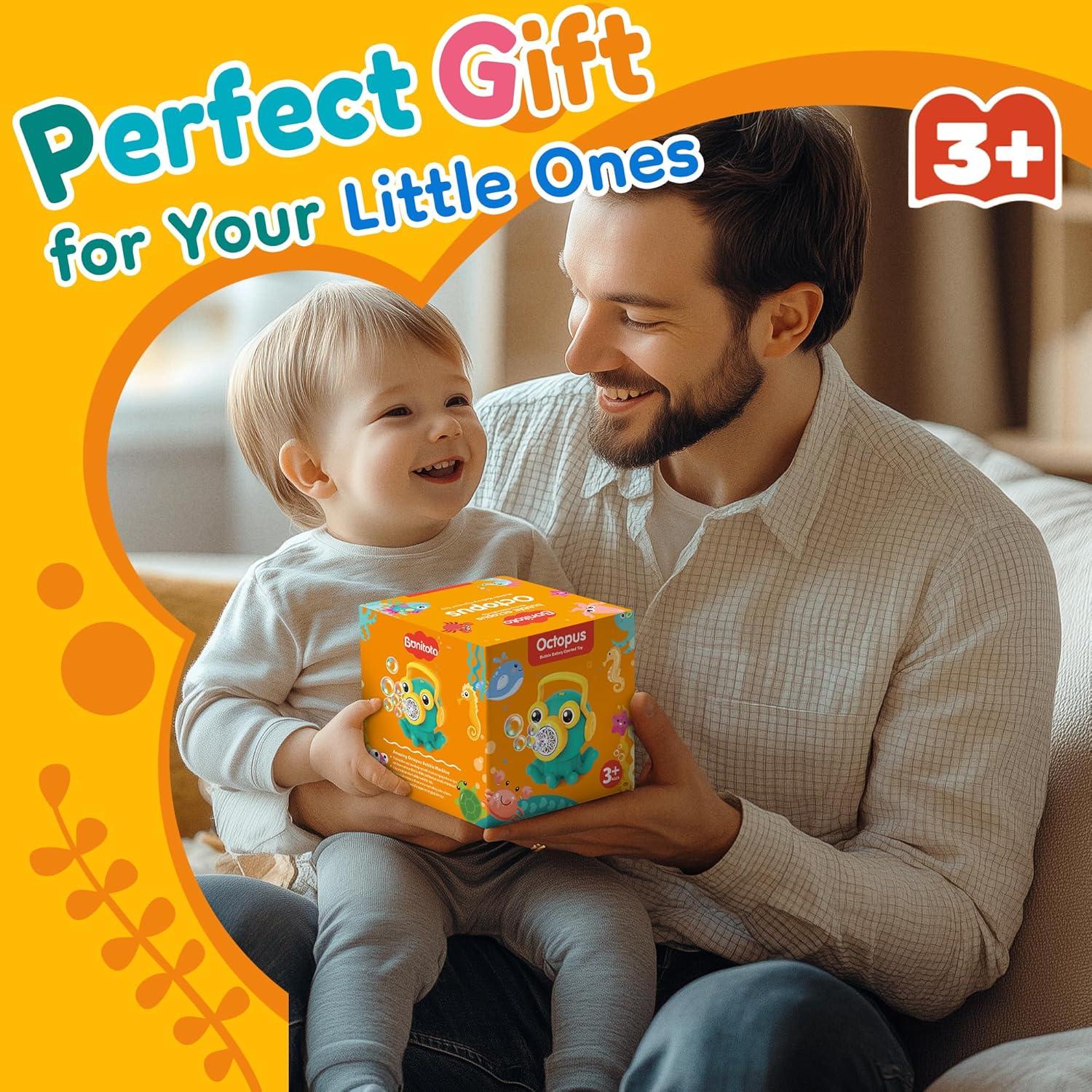 Máquina de Burbujas Pulpo Feliz Infancia - 125ml, LED, 3 años+