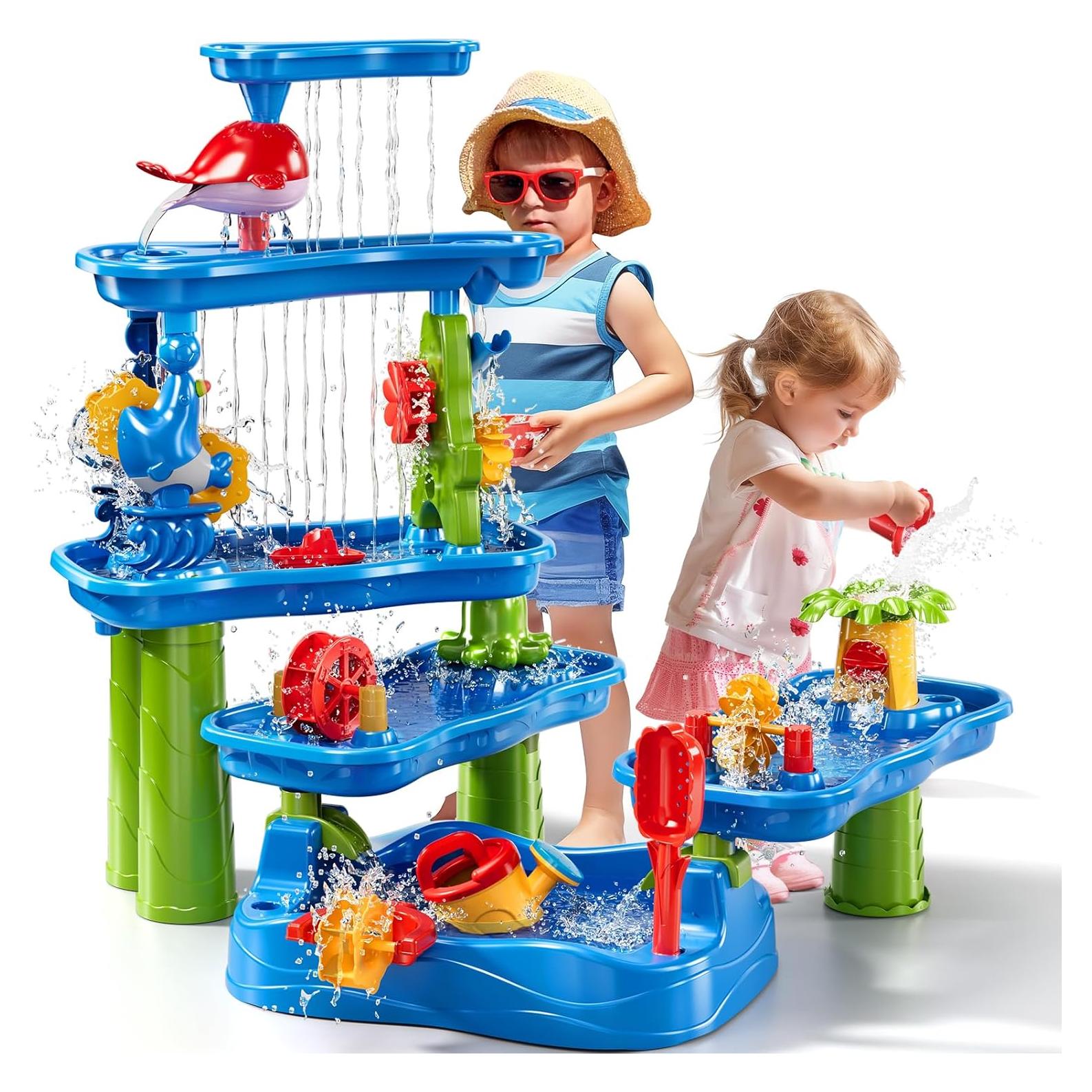 Mesa de Agua y Arena PEADUCK 3 Niveles 4 Áreas para Niños